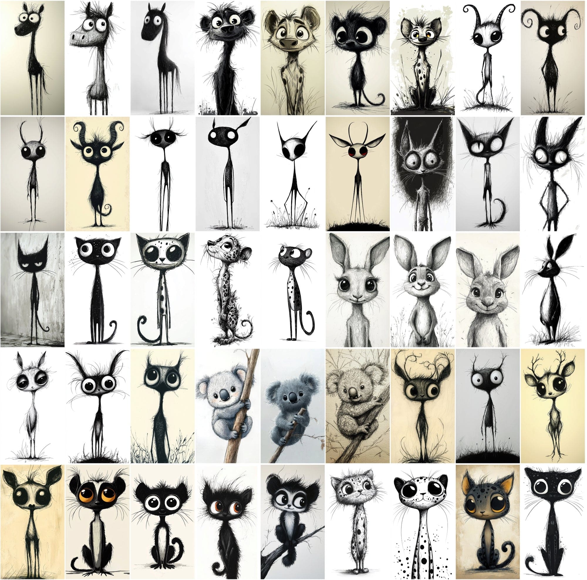 570 Hilarious Stick Figure Animal Illustrations Digital Download Sumobundle