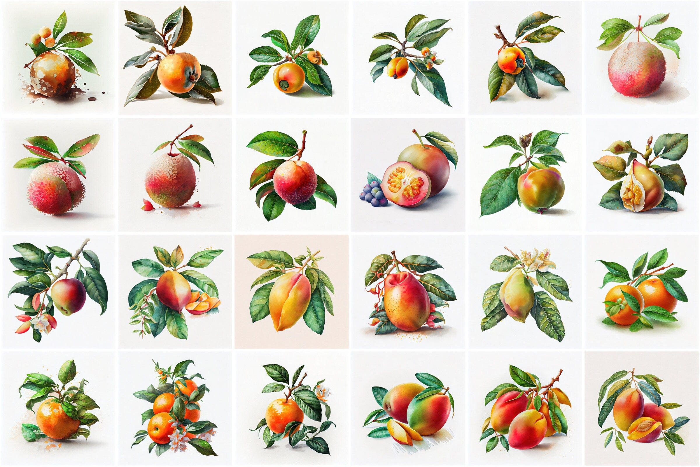 570 Vibrant Watercolor Fruits and Vegetables Bundle for Commercial Use - Fruits and Vegetables Watercolor Clipart for Recipe Cards and Print Digital Download Sumobundle