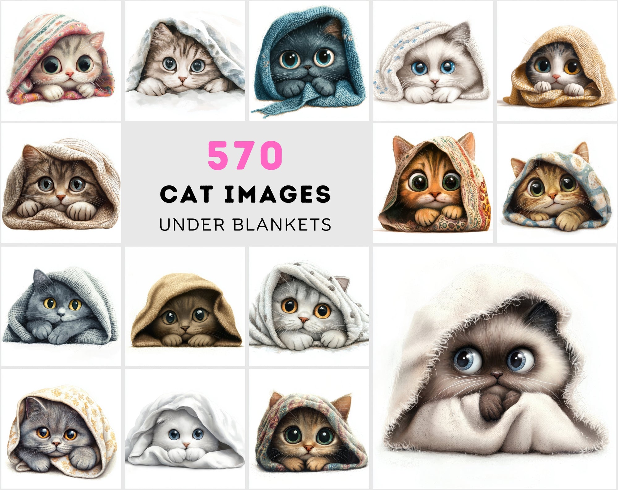 570 Cat Images Hiding Under Blankets