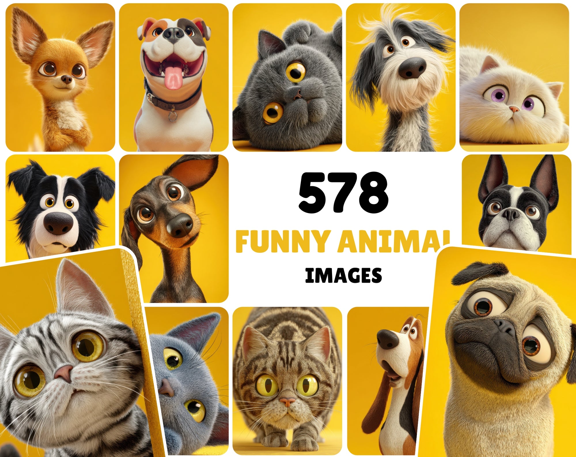 578 Funny Animal Images | Cartoon Cats & Dogs Clipart