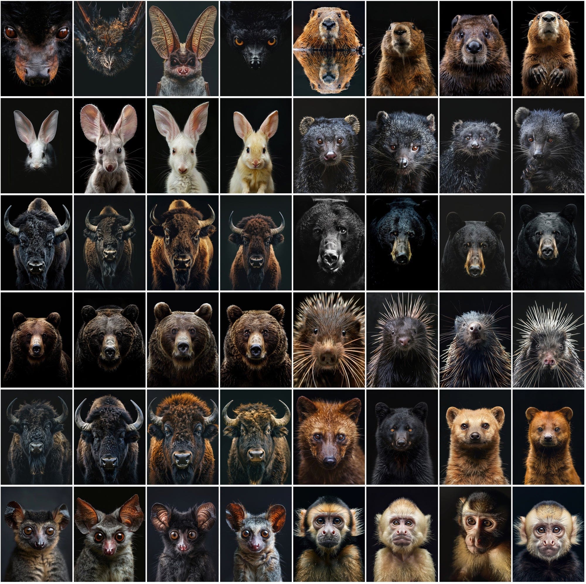 580 Animal Images Over Black Background - Commercial License Included Digital Download Sumobundle