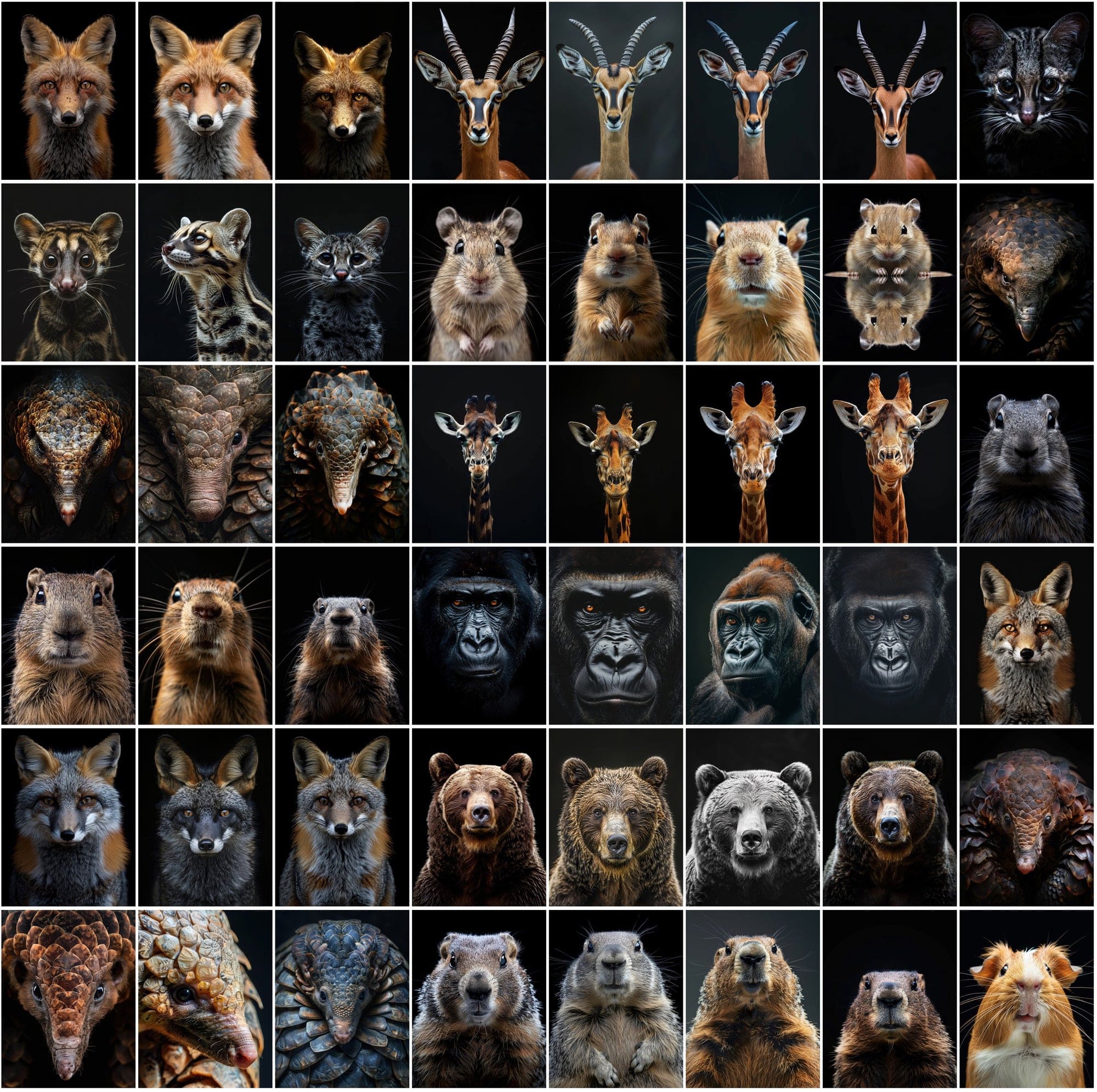 580 Animal Images Over Black Background - Commercial License Included Digital Download Sumobundle