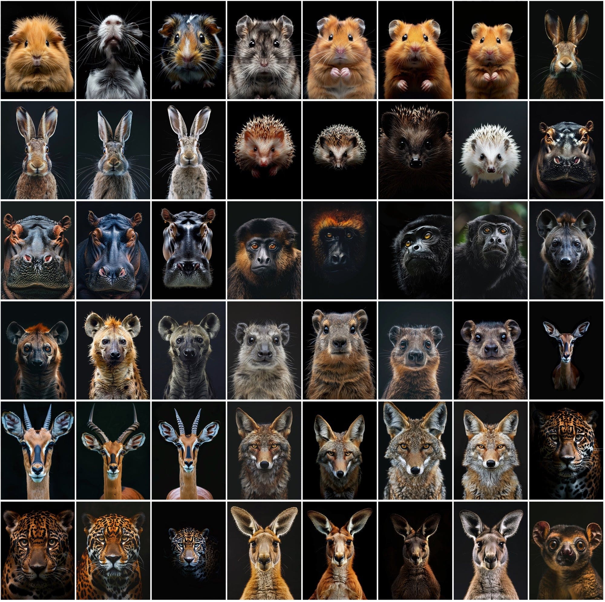 580 Animal Images Over Black Background - Commercial License Included Digital Download Sumobundle