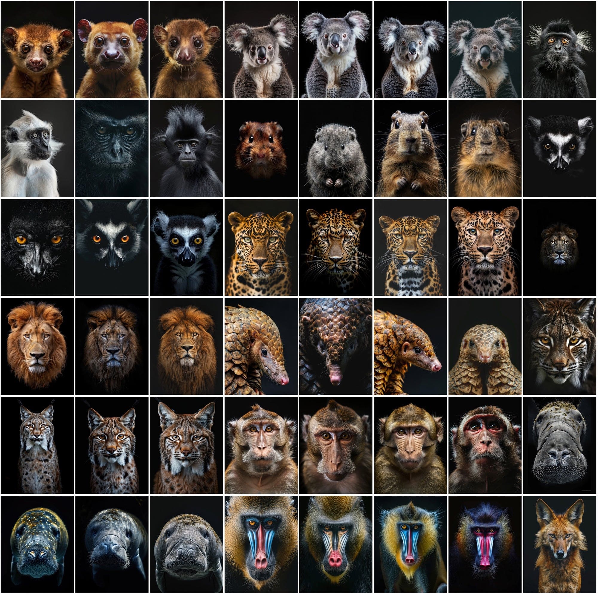 580 Animal Images Over Black Background - Commercial License Included Digital Download Sumobundle