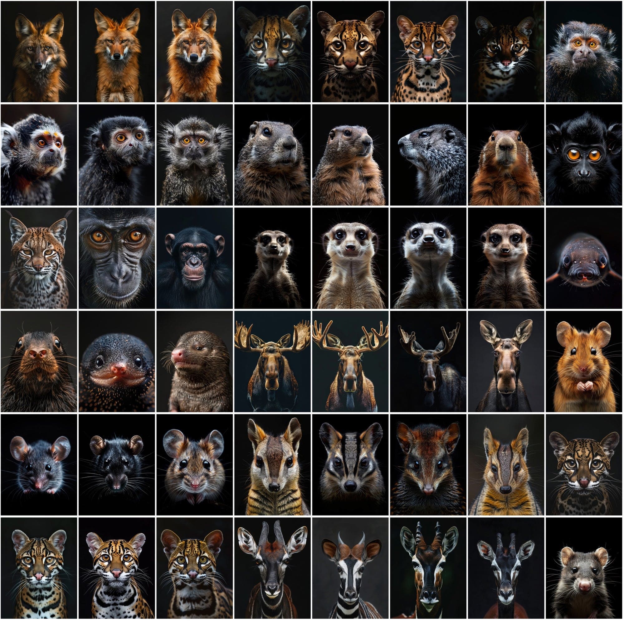 580 Animal Images Over Black Background - Commercial License Included Digital Download Sumobundle