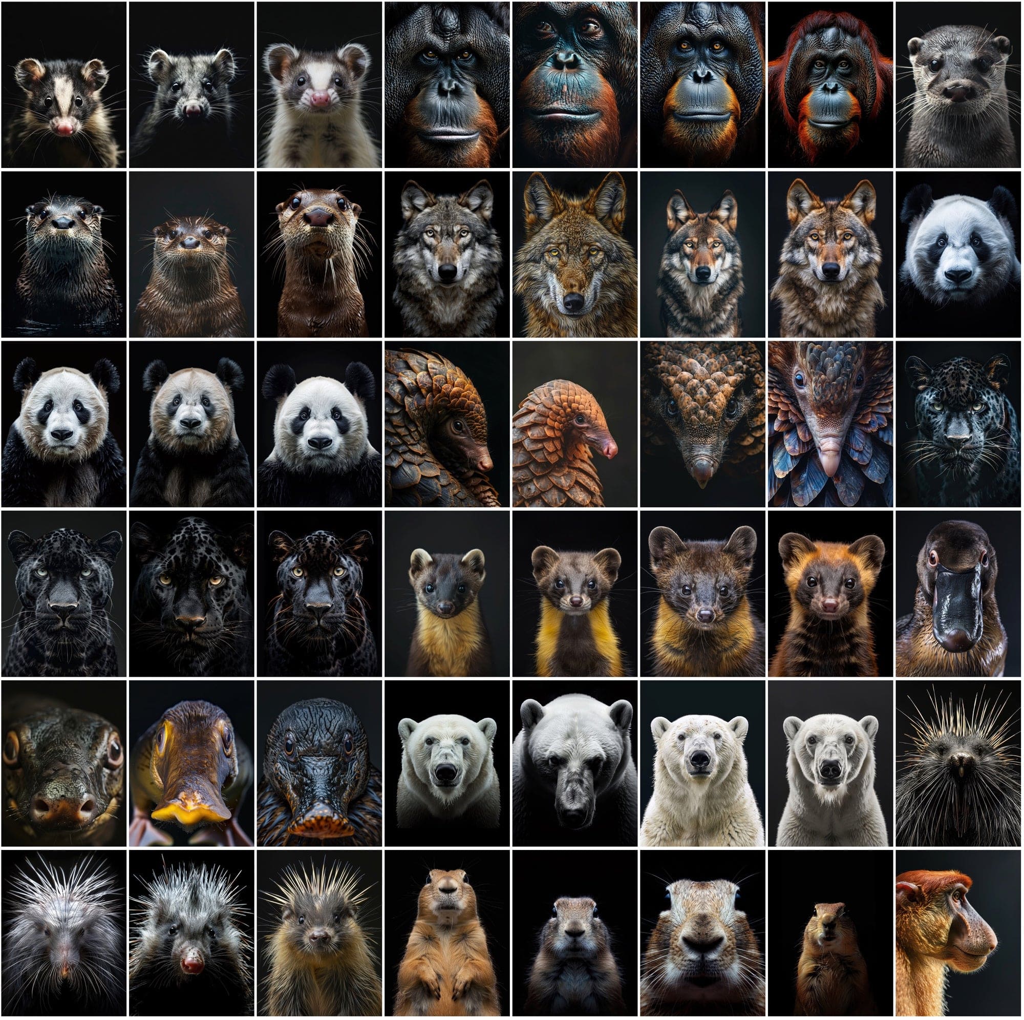 580 Animal Images Over Black Background - Commercial License Included Digital Download Sumobundle