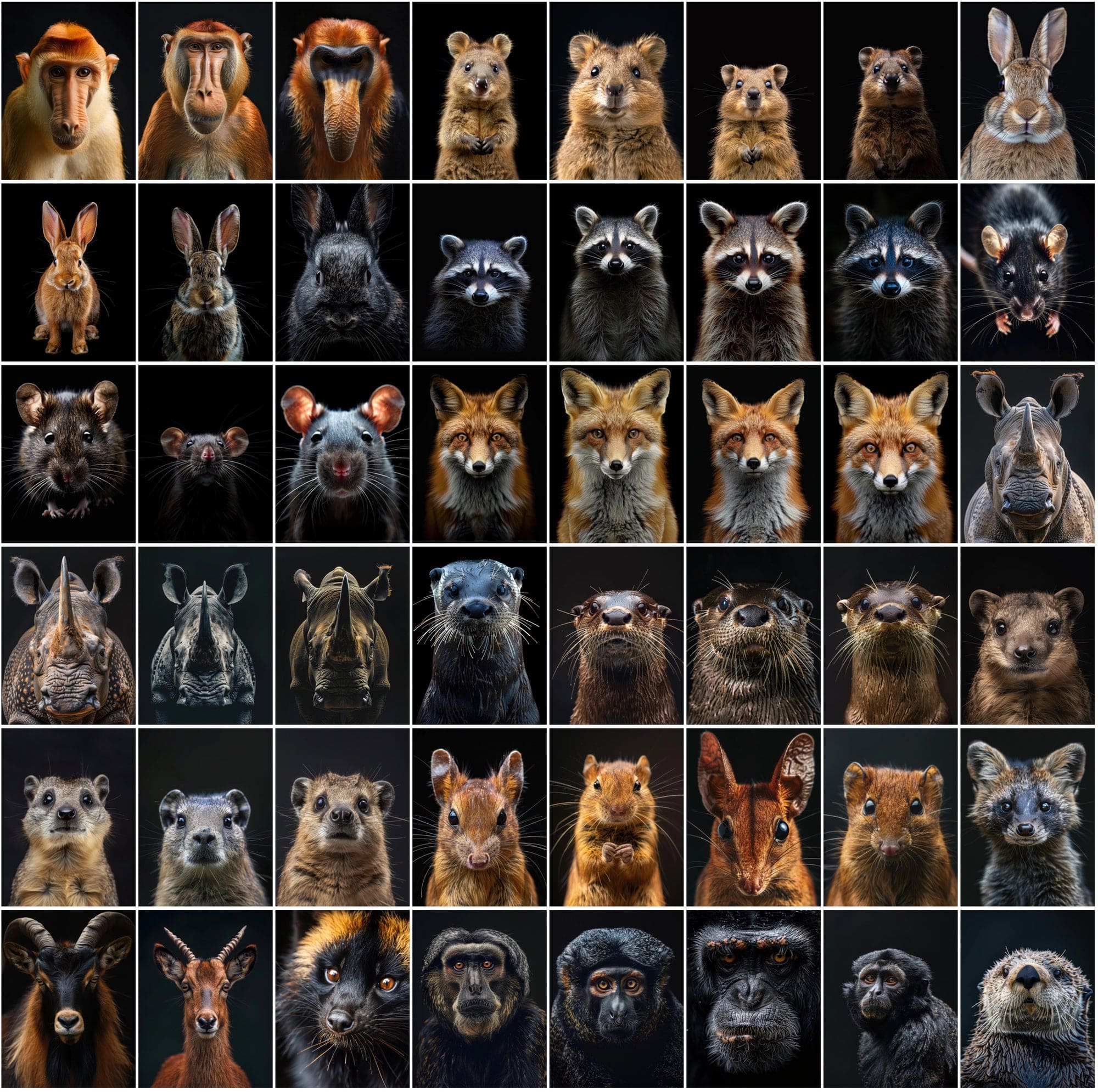 580 Animal Images Over Black Background - Commercial License Included Digital Download Sumobundle