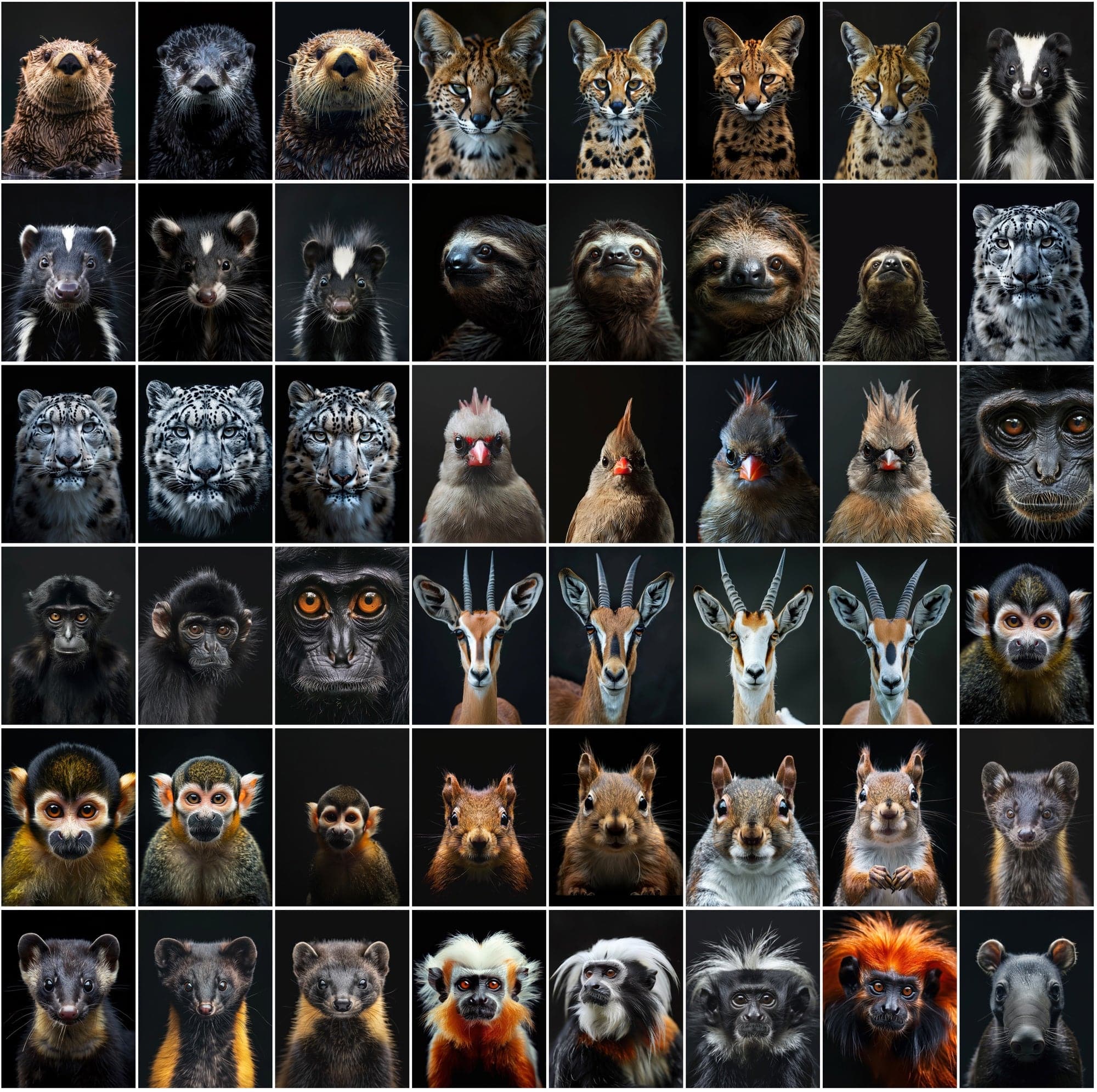 580 Animal Images Over Black Background - Commercial License Included Digital Download Sumobundle