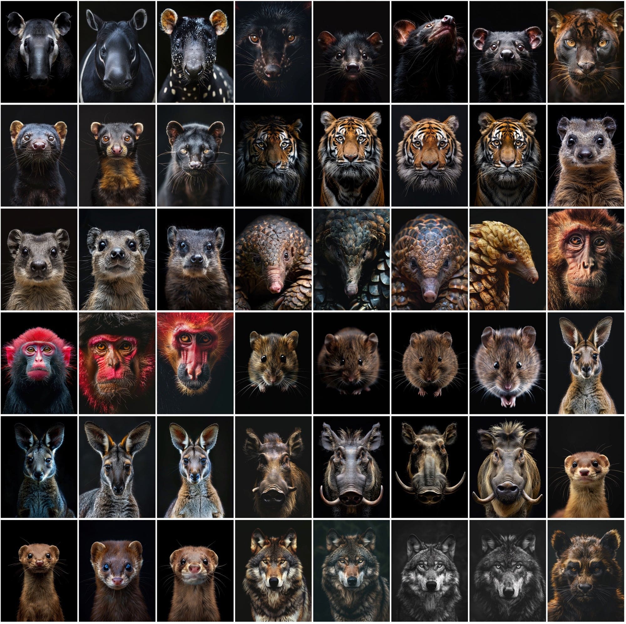 580 Animal Images Over Black Background - Commercial License Included Digital Download Sumobundle