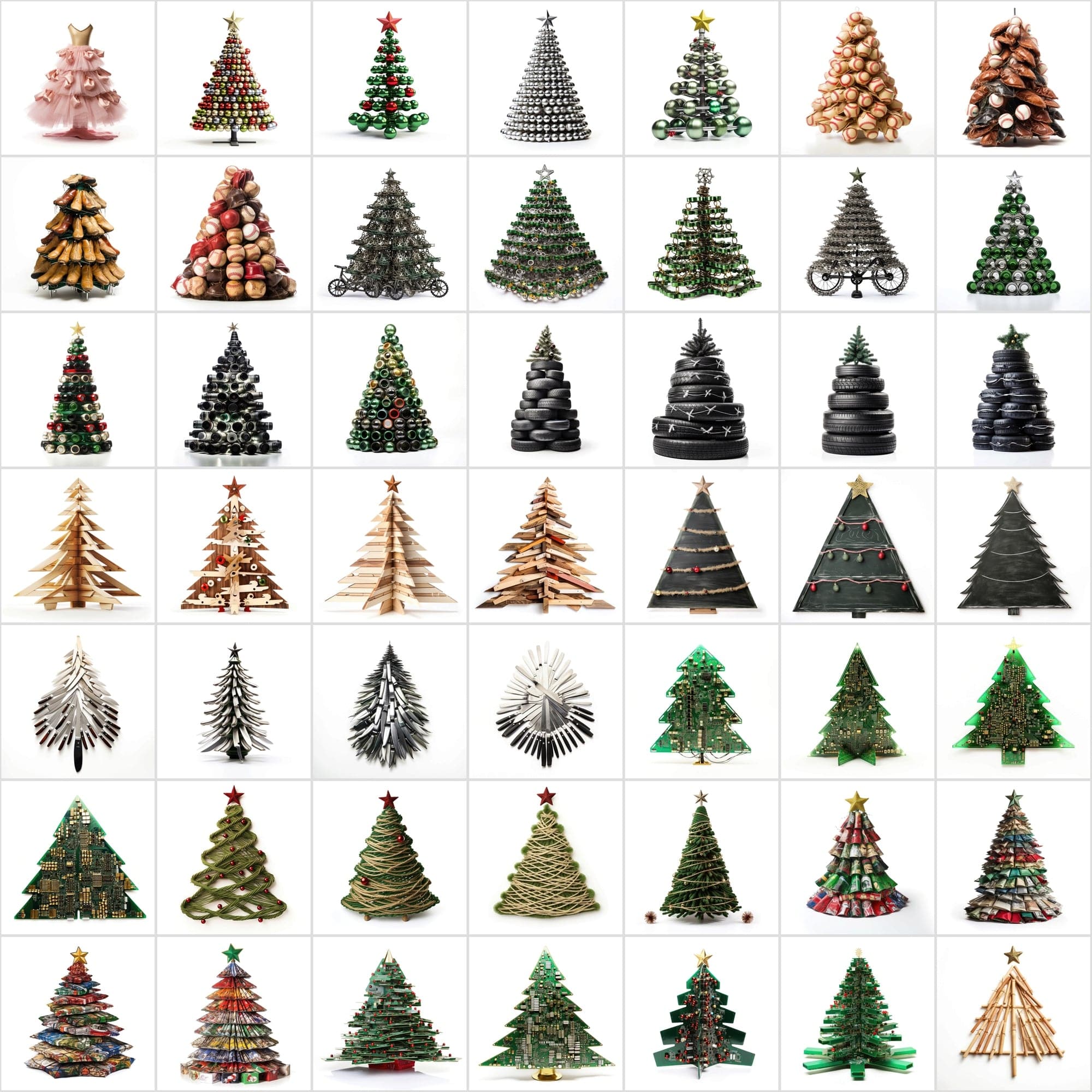 590 Unique Conceptual Christmas Tree Images Collection - High-Resolution Digital Art, Instant Download Digital Download Sumobundle