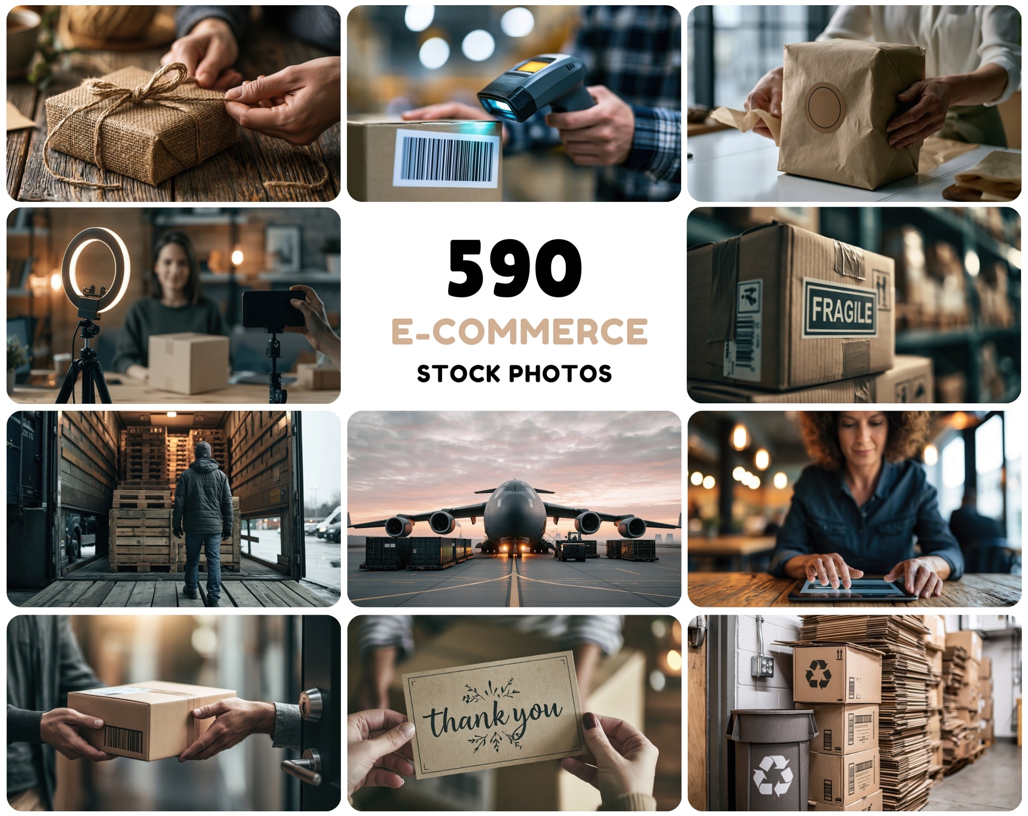 590 E-Commerce Stock Photos Bundle | Online Shopping, Delivery & Payment Images | Commercial Use JPG Pack
