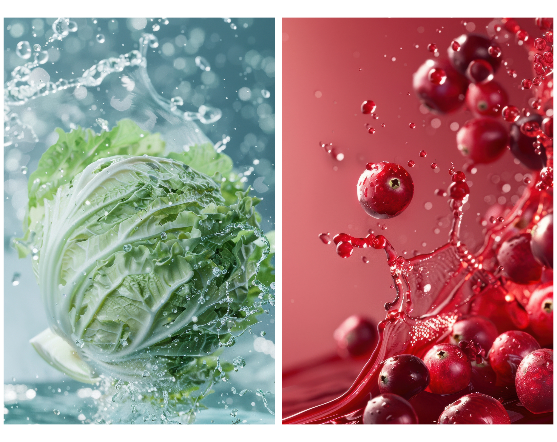 400 High-Resolution Fruit & Vegetable Images with Water Splashes