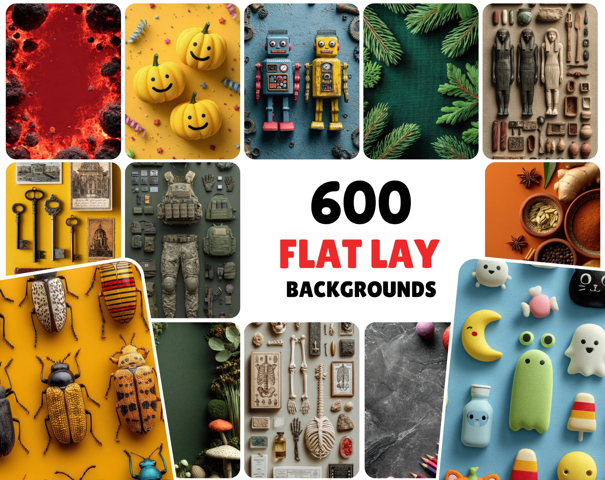 600 Flat Lay Backgrounds • 9:16 Vertical • JPG • Commercial Use