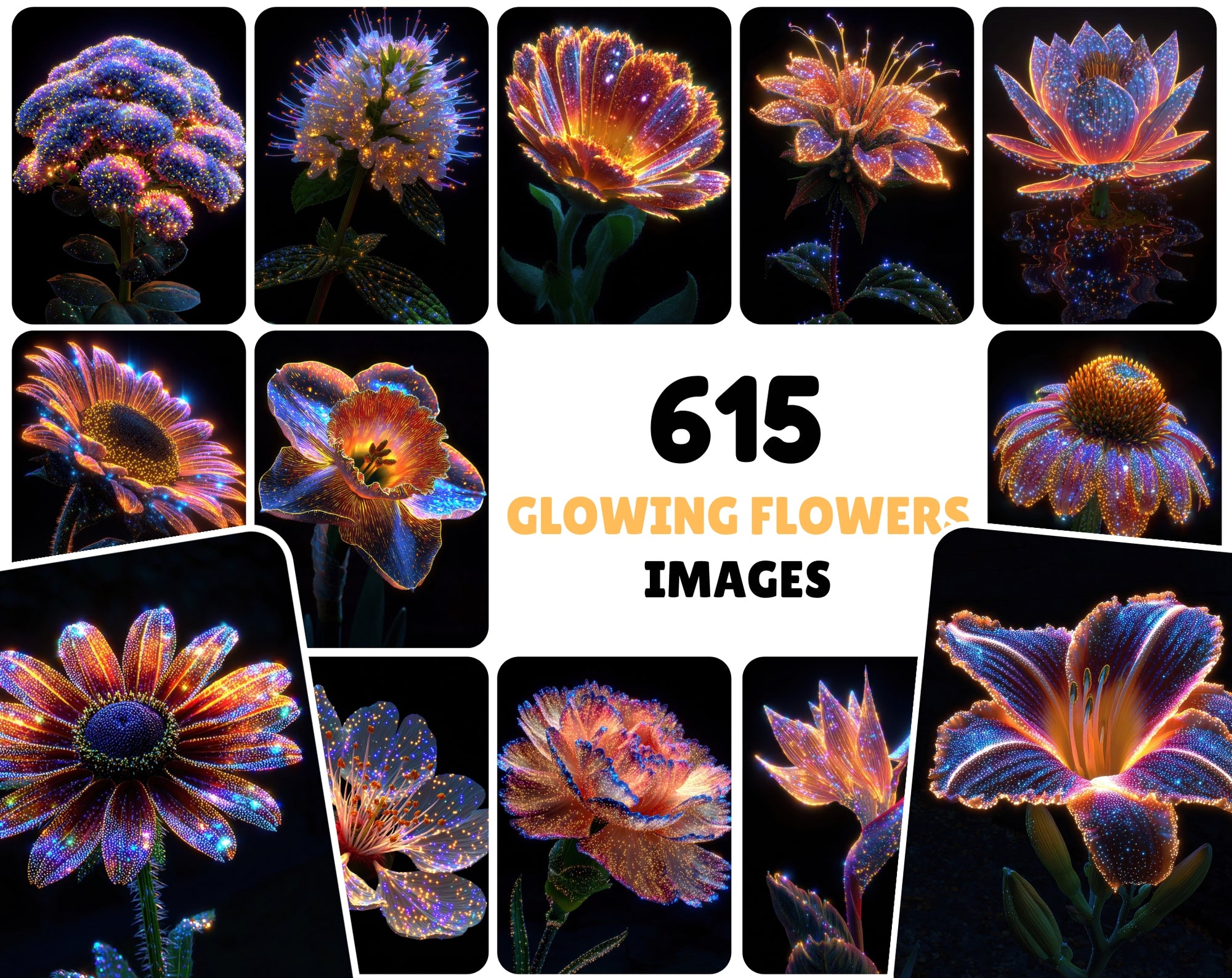 615 Glowing Flower Images | Magical Luminous Floral Art