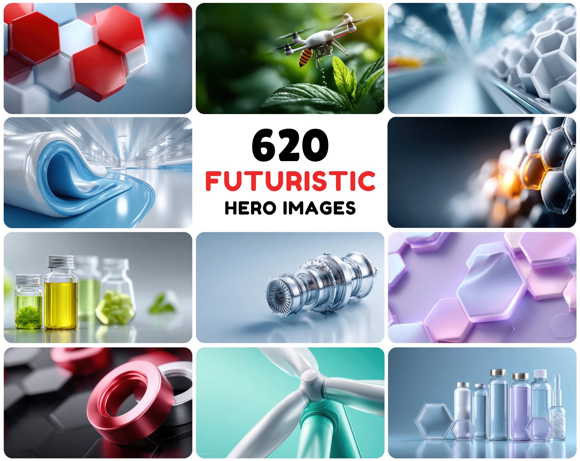 620 Futuristic Website Headers, Industrial Technology Banners, AI Engineering Hero Images, Commercial License JPG