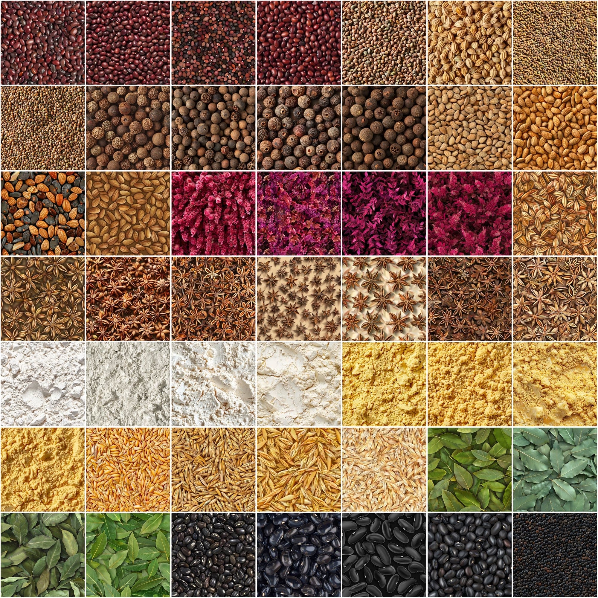 660 Seamless Spice & Seed Backgrounds with Photoshop Patterns Digital Download Sumobundle