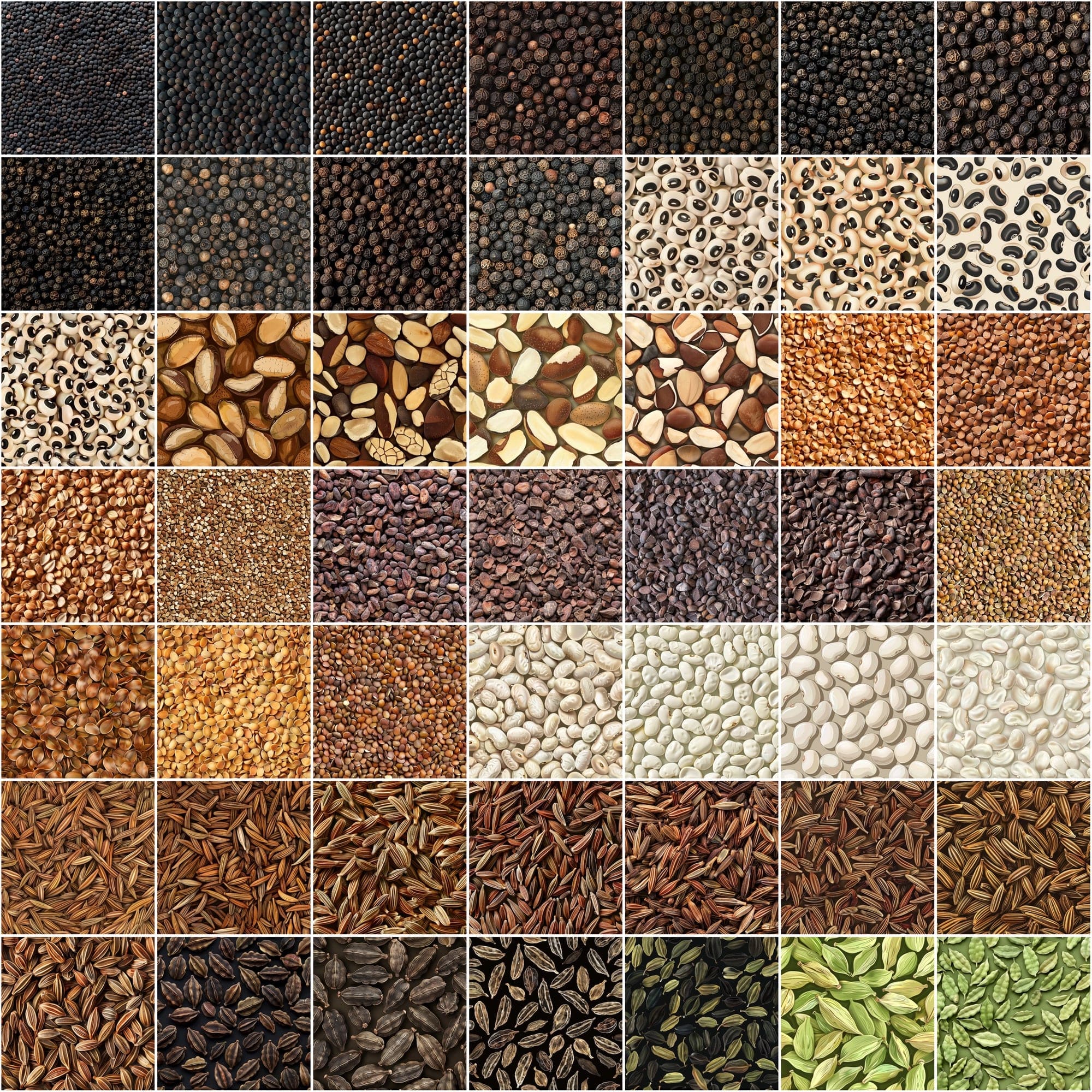 660 Seamless Spice & Seed Backgrounds with Photoshop Patterns Digital Download Sumobundle