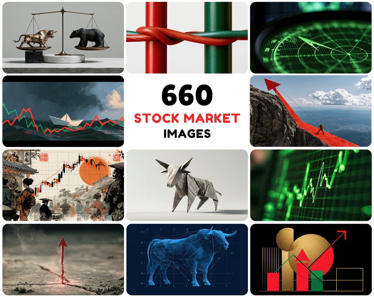 660 Stock Market & Trading Images – Conceptual Finance Backgrounds, Bull vs Bear, Gold & Candlestick Art