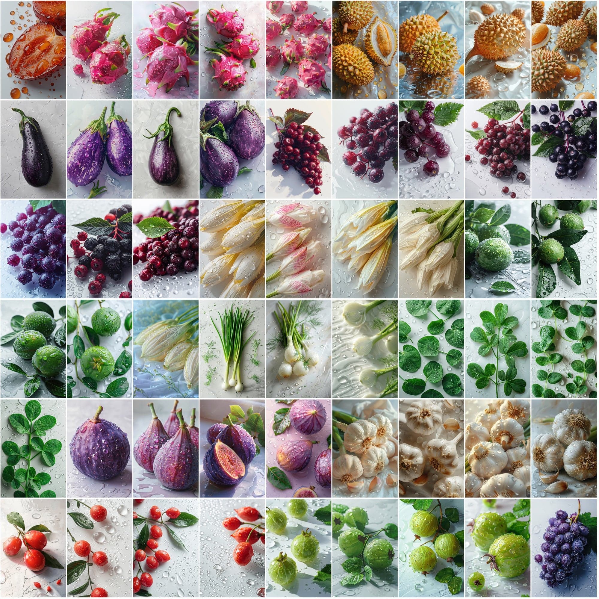 680 High-Quality Fruit & Vegetable Images with Water Drops Digital Download Sumobundle