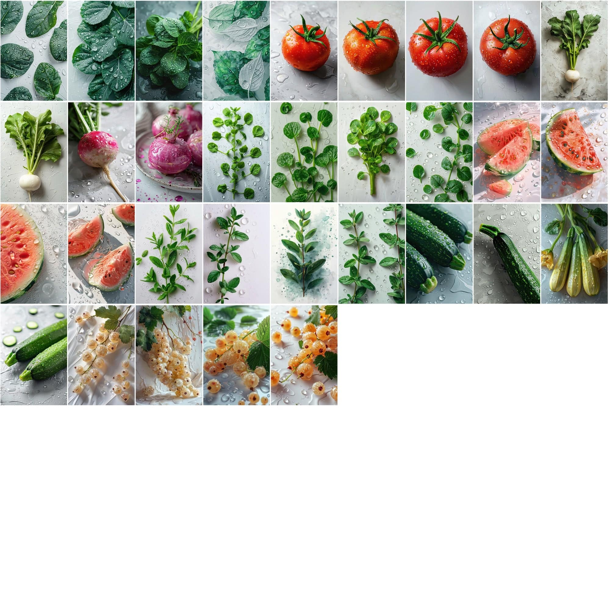 680 High-Quality Fruit & Vegetable Images with Water Drops Digital Download Sumobundle