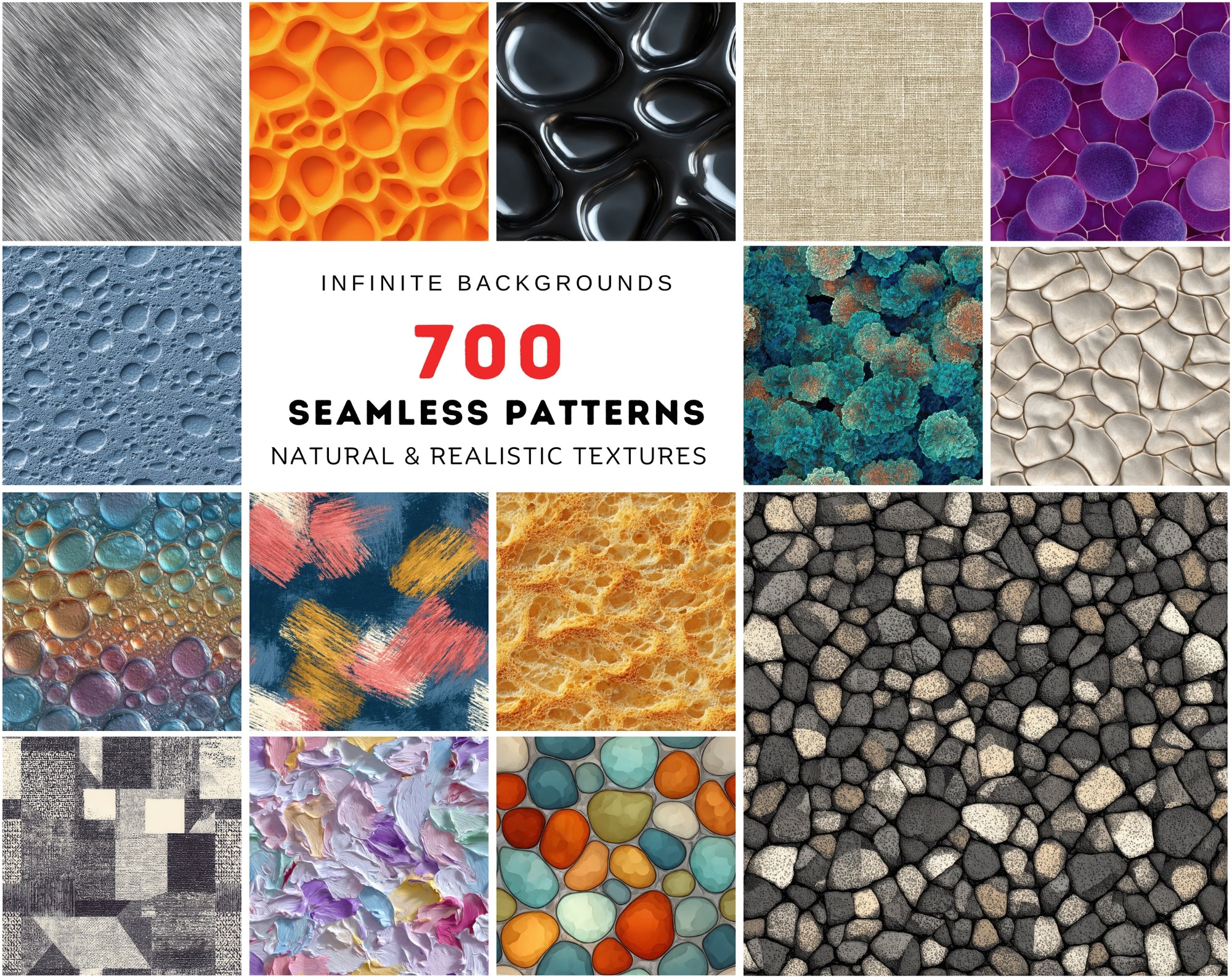 700 Seamless Texture Patterns | JPG & Photoshop .PAT