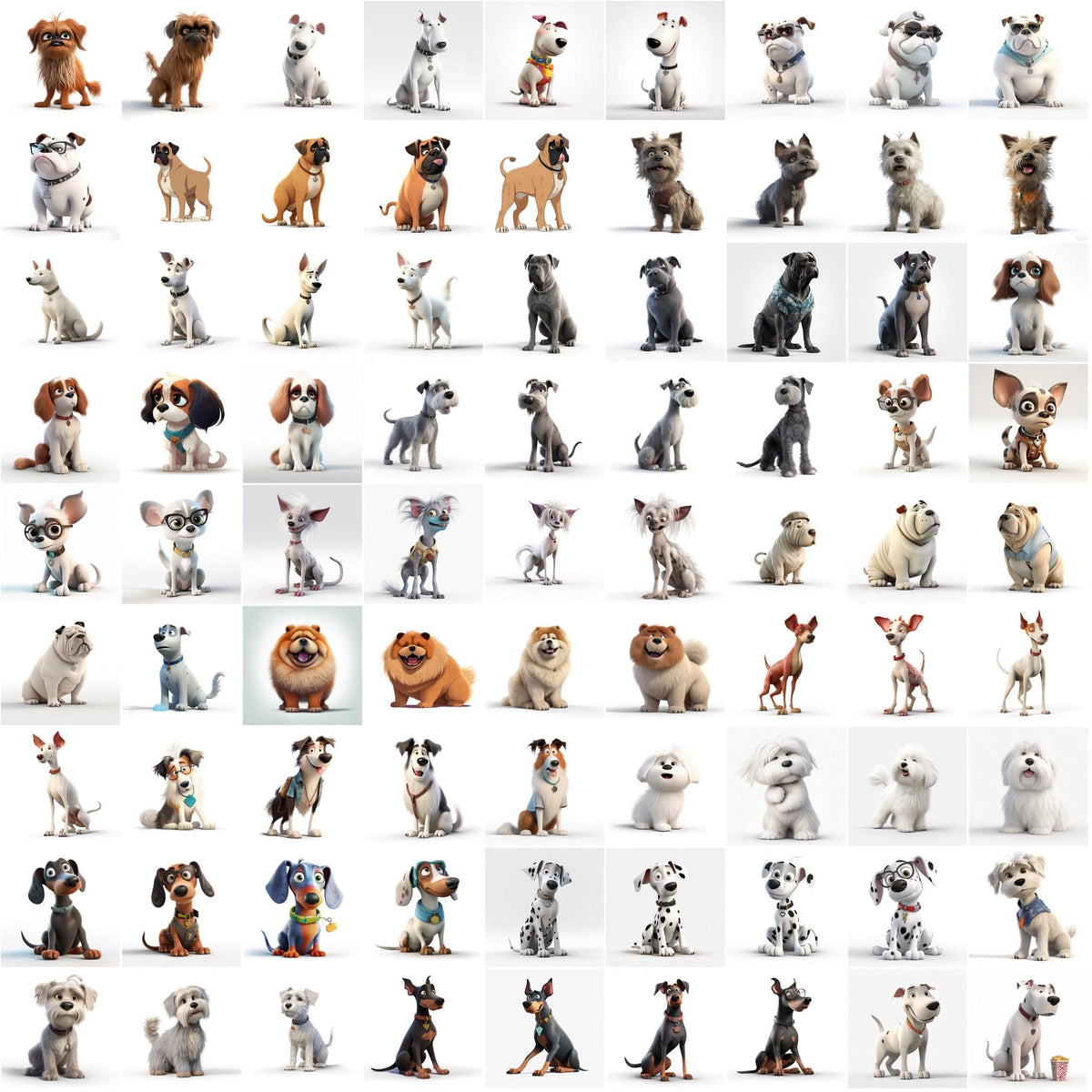 Dog Collection Single 750 Cute Dog Breed Images Bundle - Digital Art Collection for Dog Love