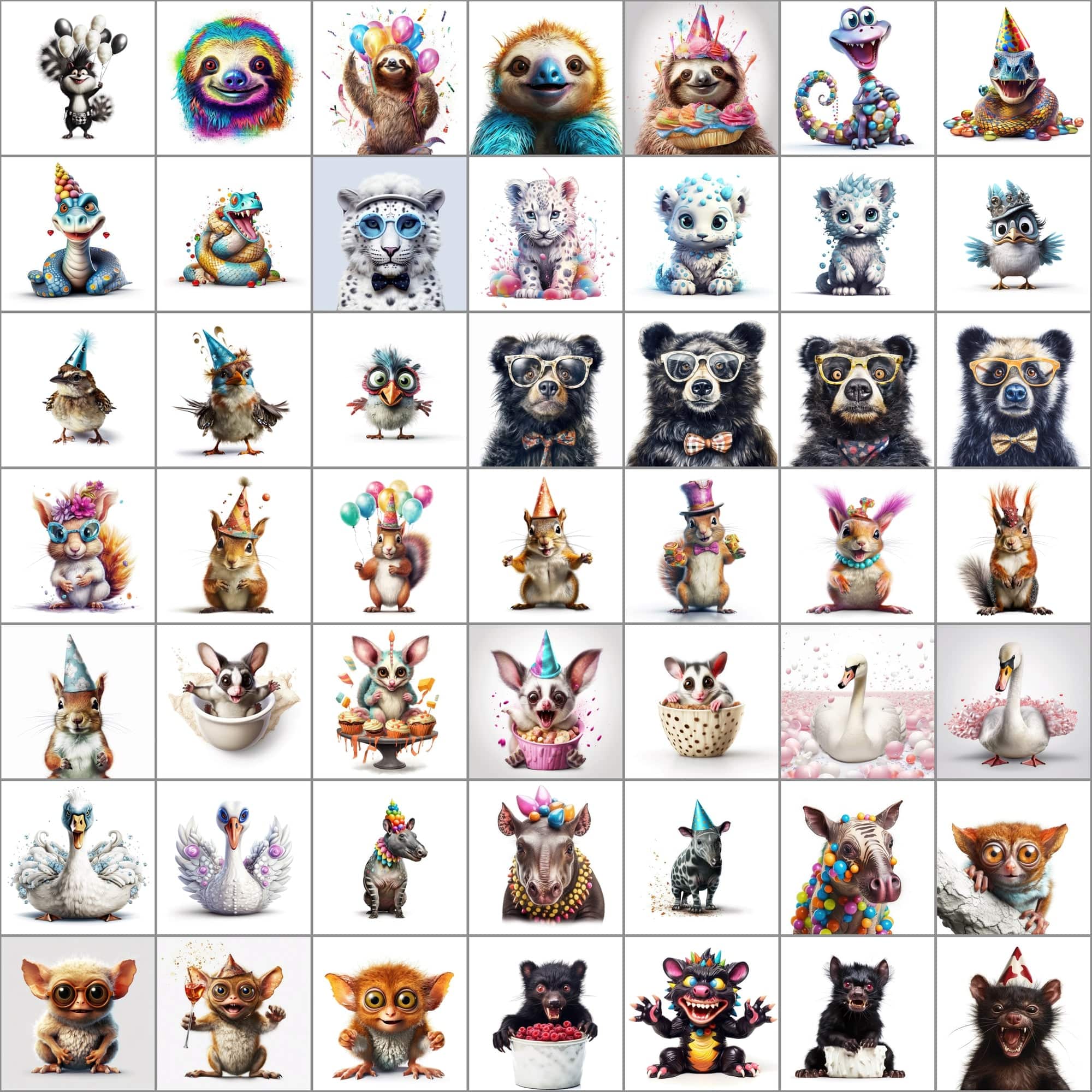 780+ Funny Animal PNG Images - Hyperrealistic & Colorful, Commercial License Digital Download Sumobundle