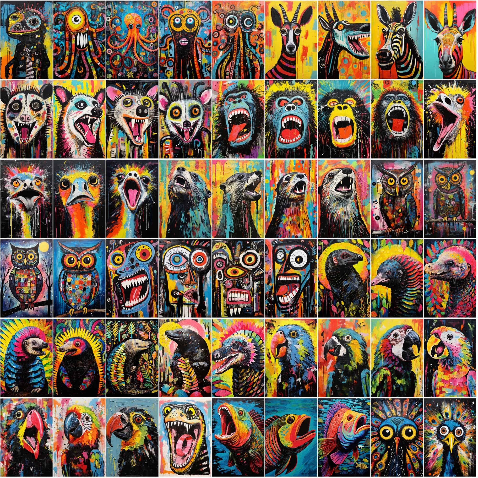 790 Howling Animal Images: Textured, High-Res Art Collection Digital Download Sumobundle