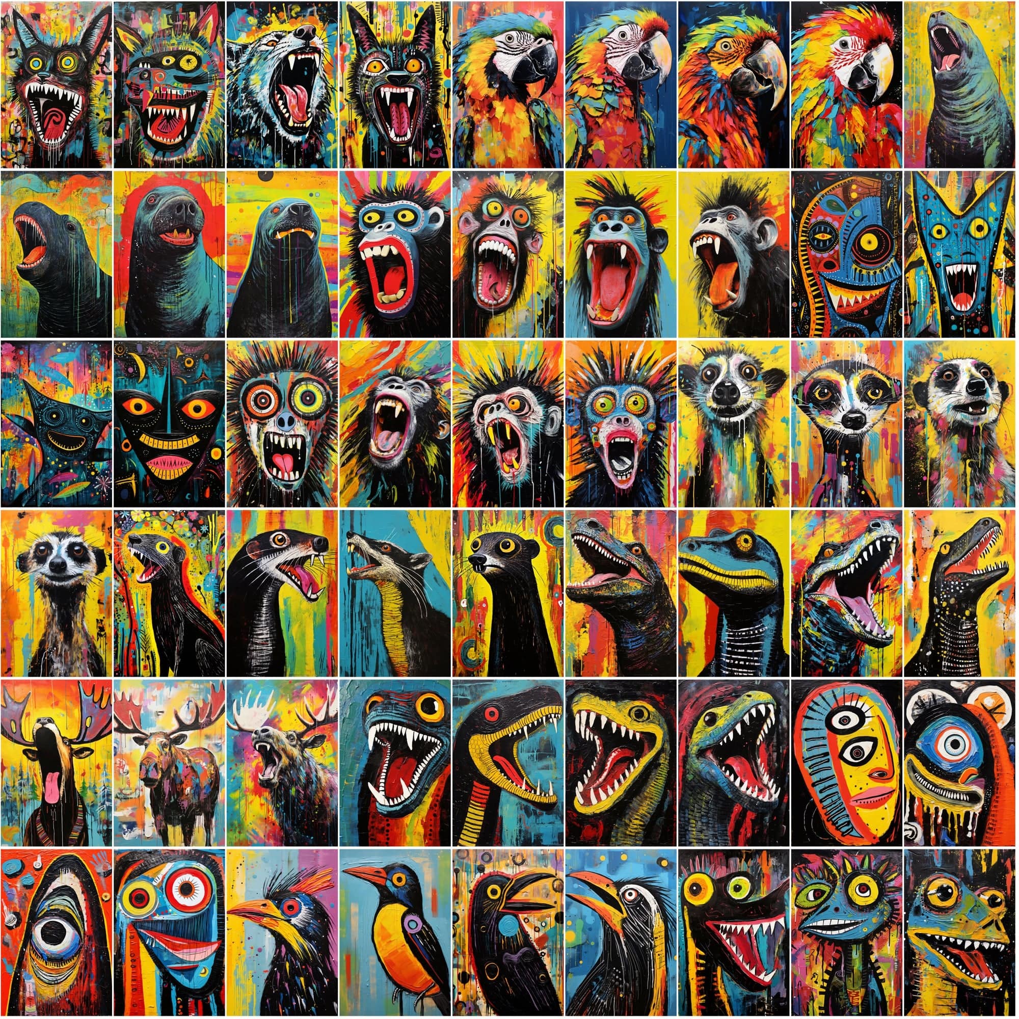 790 Howling Animal Images: Textured, High-Res Art Collection Digital Download Sumobundle