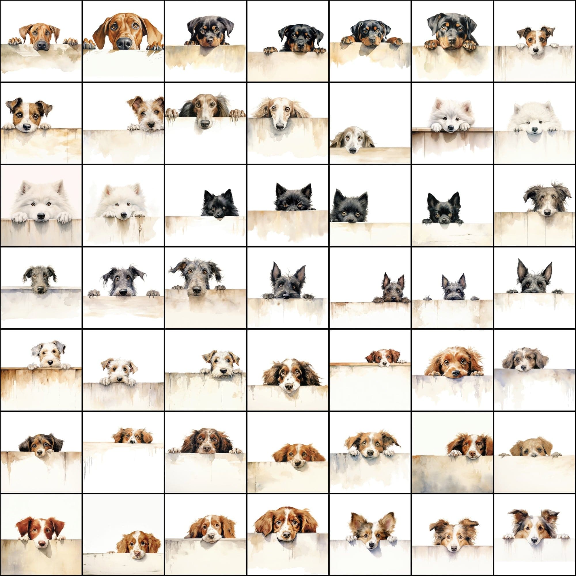 800 Peek-a-Boo Pup Images: High-Resolution Dog Photos with Commercial License Digital Download Sumobundle