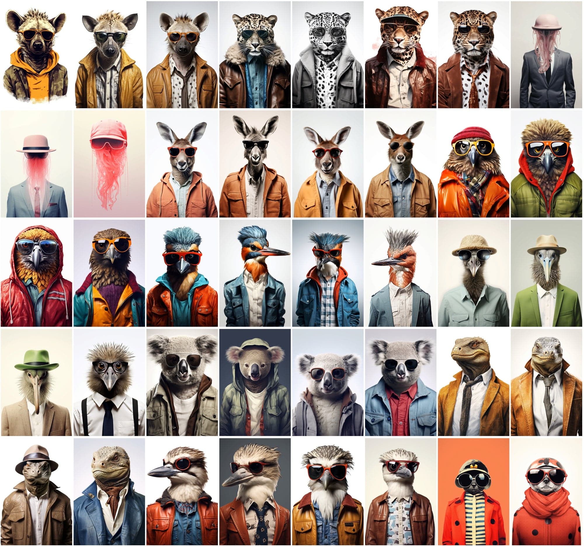 800 Unique Hipster Animal Artworks Digital Download Sumobundle