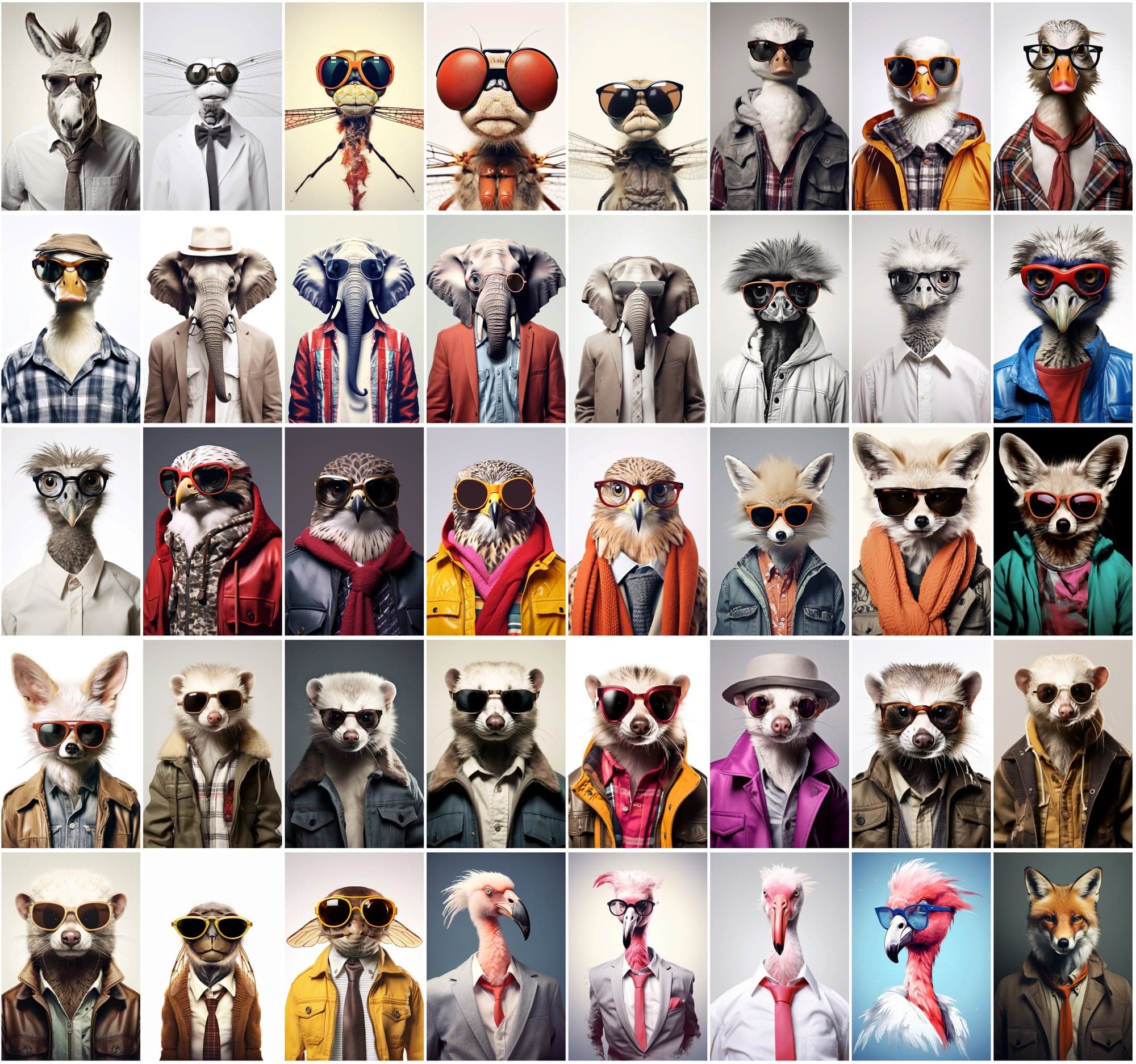 800 Unique Hipster Animal Artworks Digital Download Sumobundle