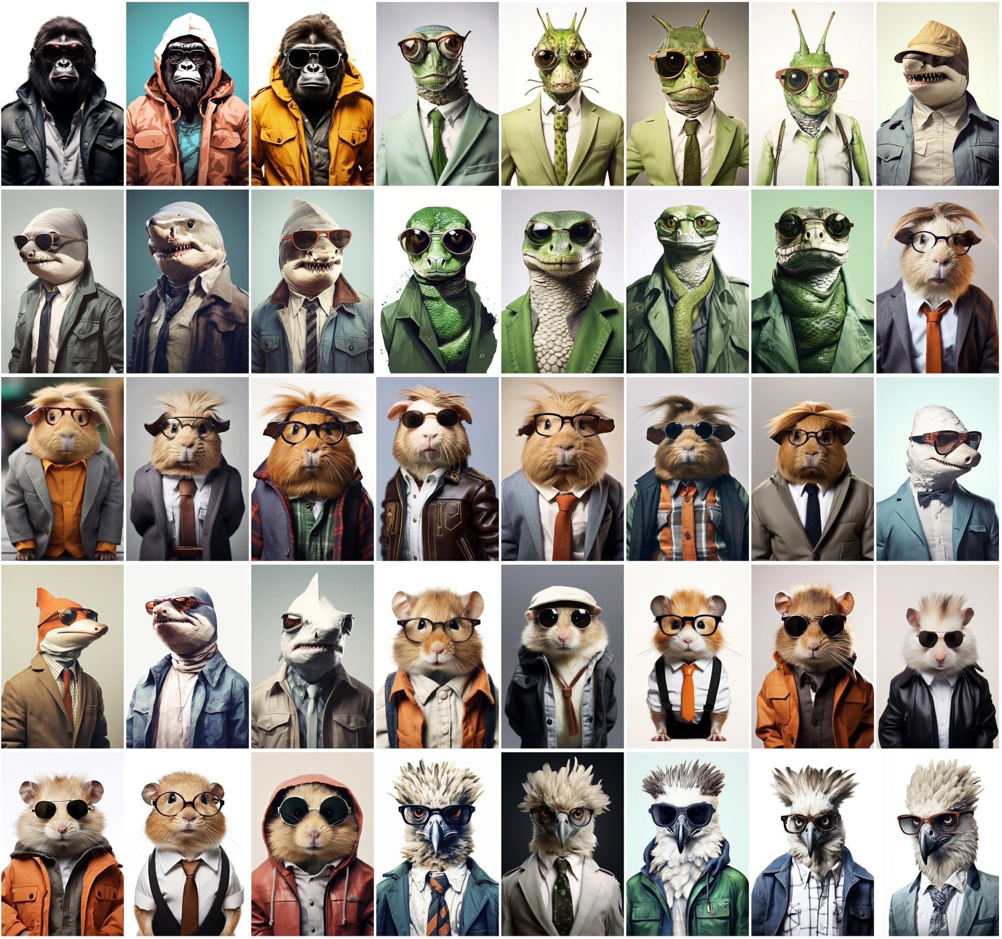 800 Unique Hipster Animal Artworks Digital Download Sumobundle