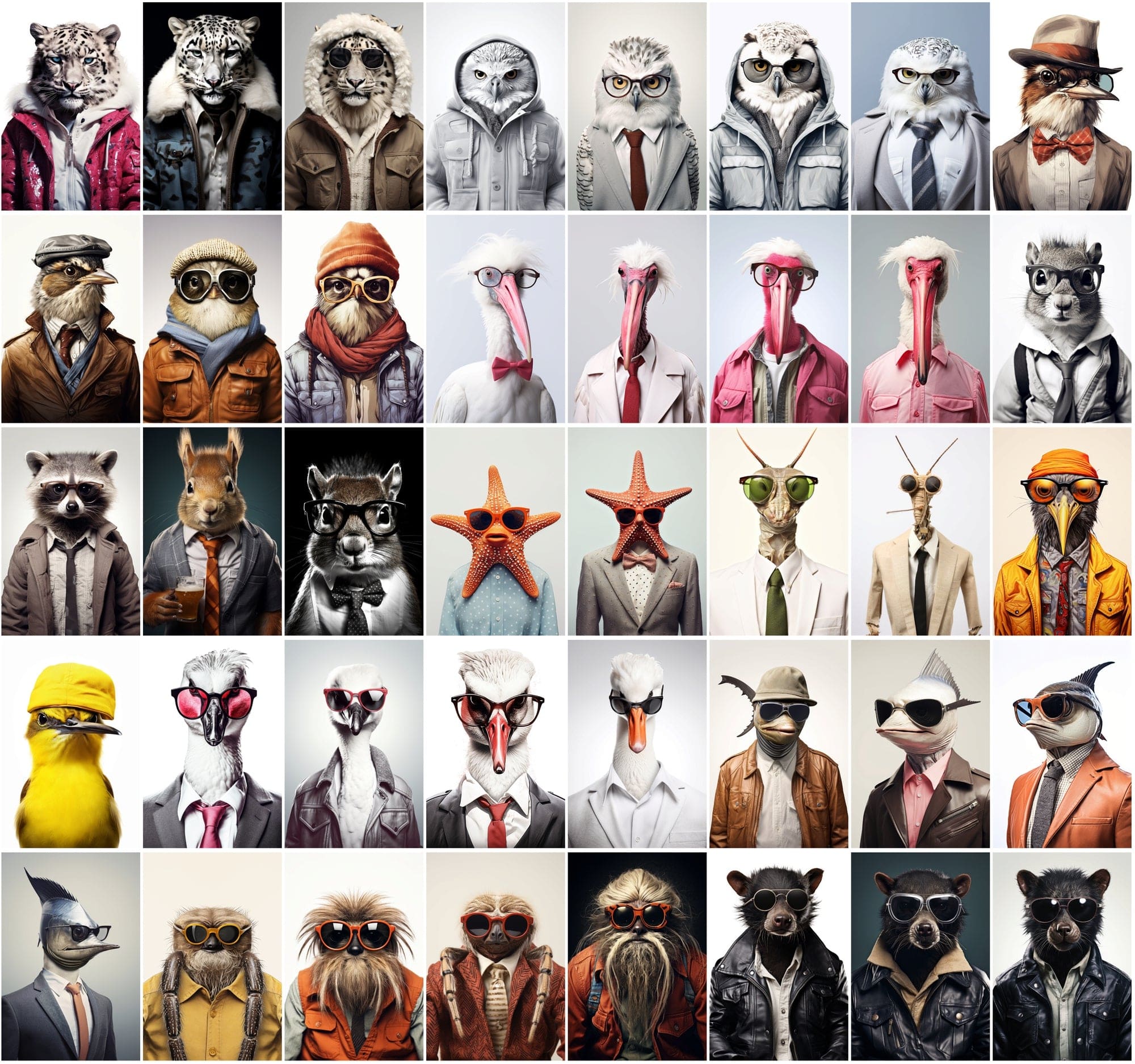 800 Unique Hipster Animal Artworks Digital Download Sumobundle