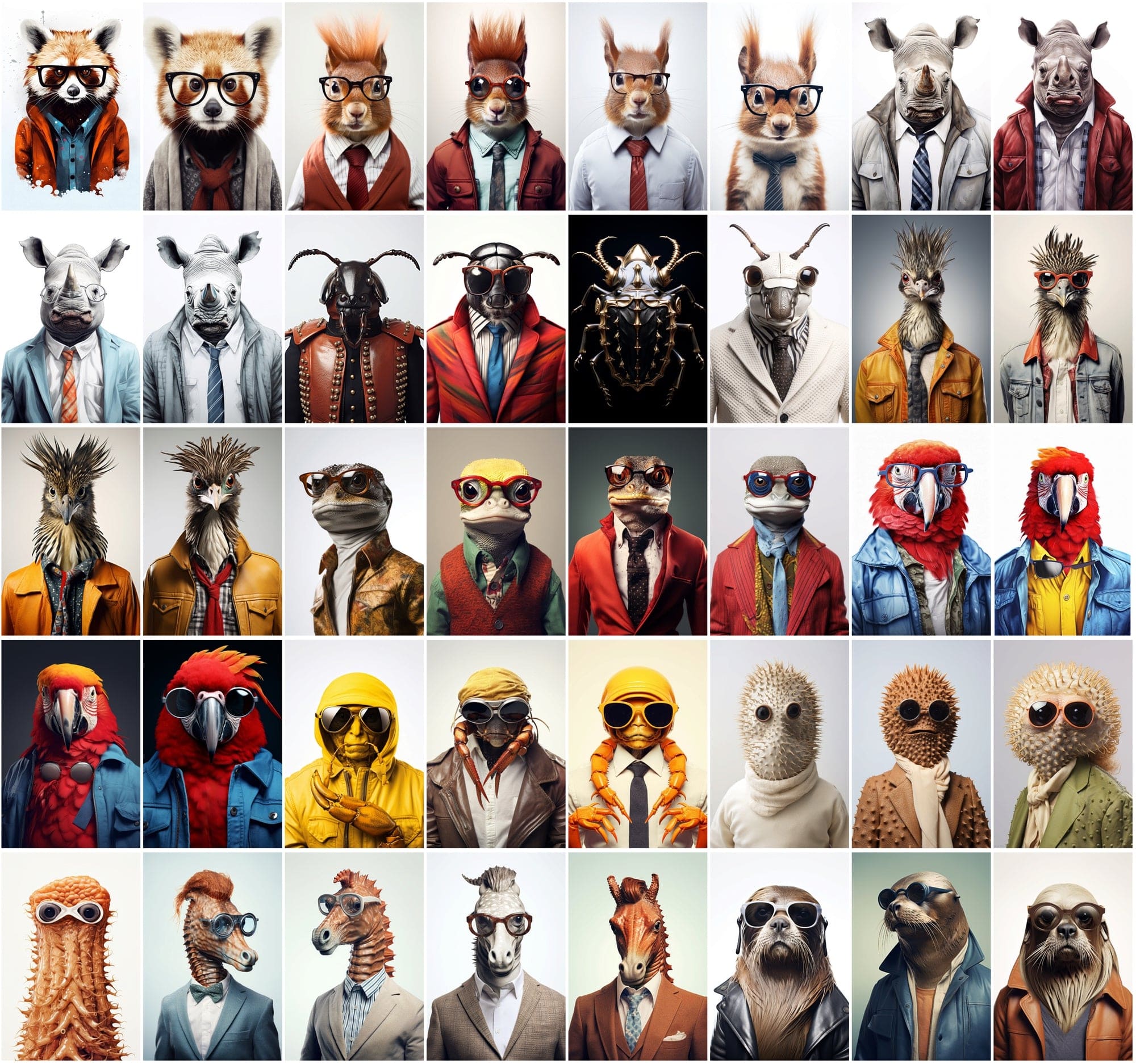 800 Unique Hipster Animal Artworks Digital Download Sumobundle