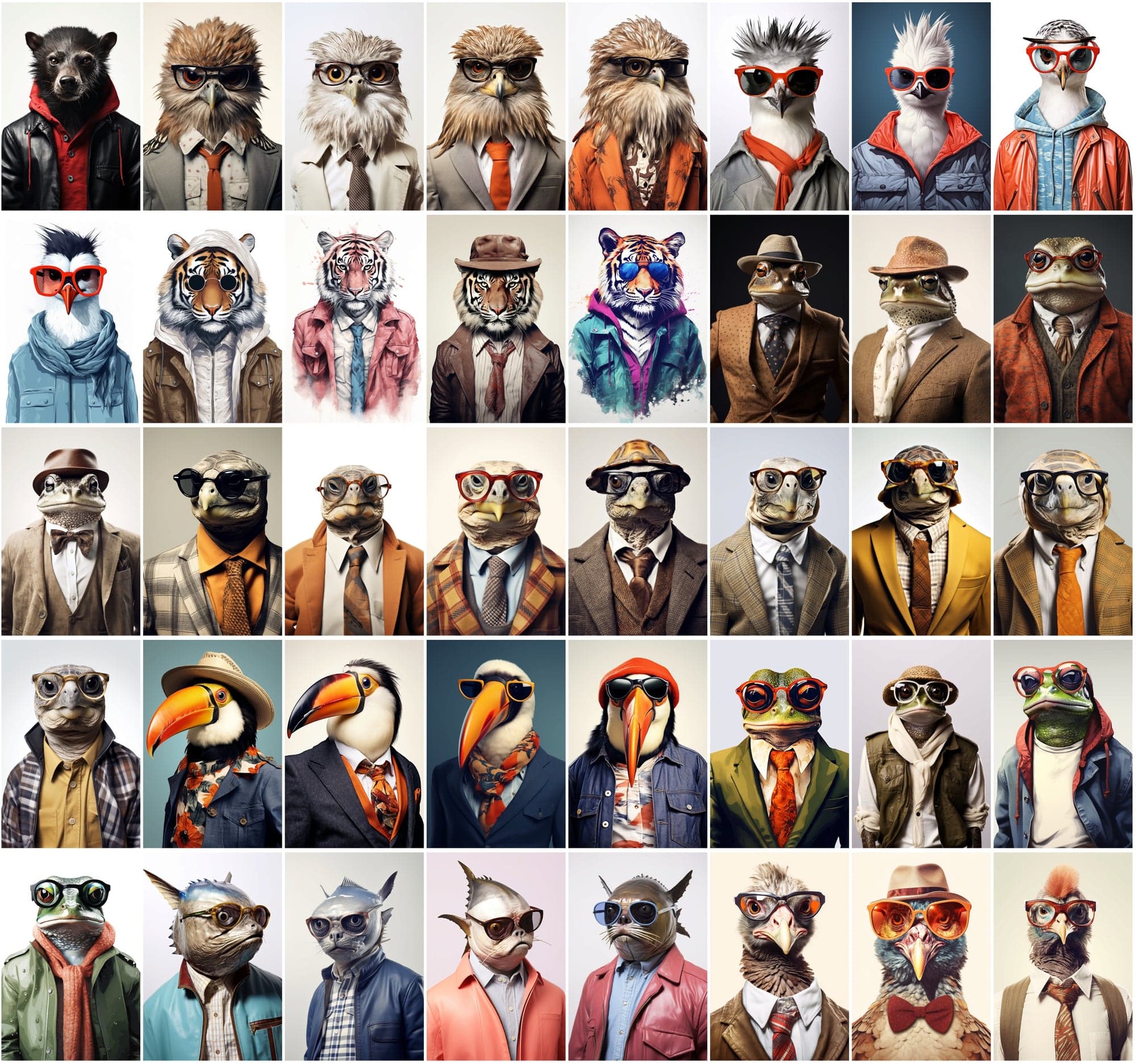 800 Unique Hipster Animal Artworks Digital Download Sumobundle