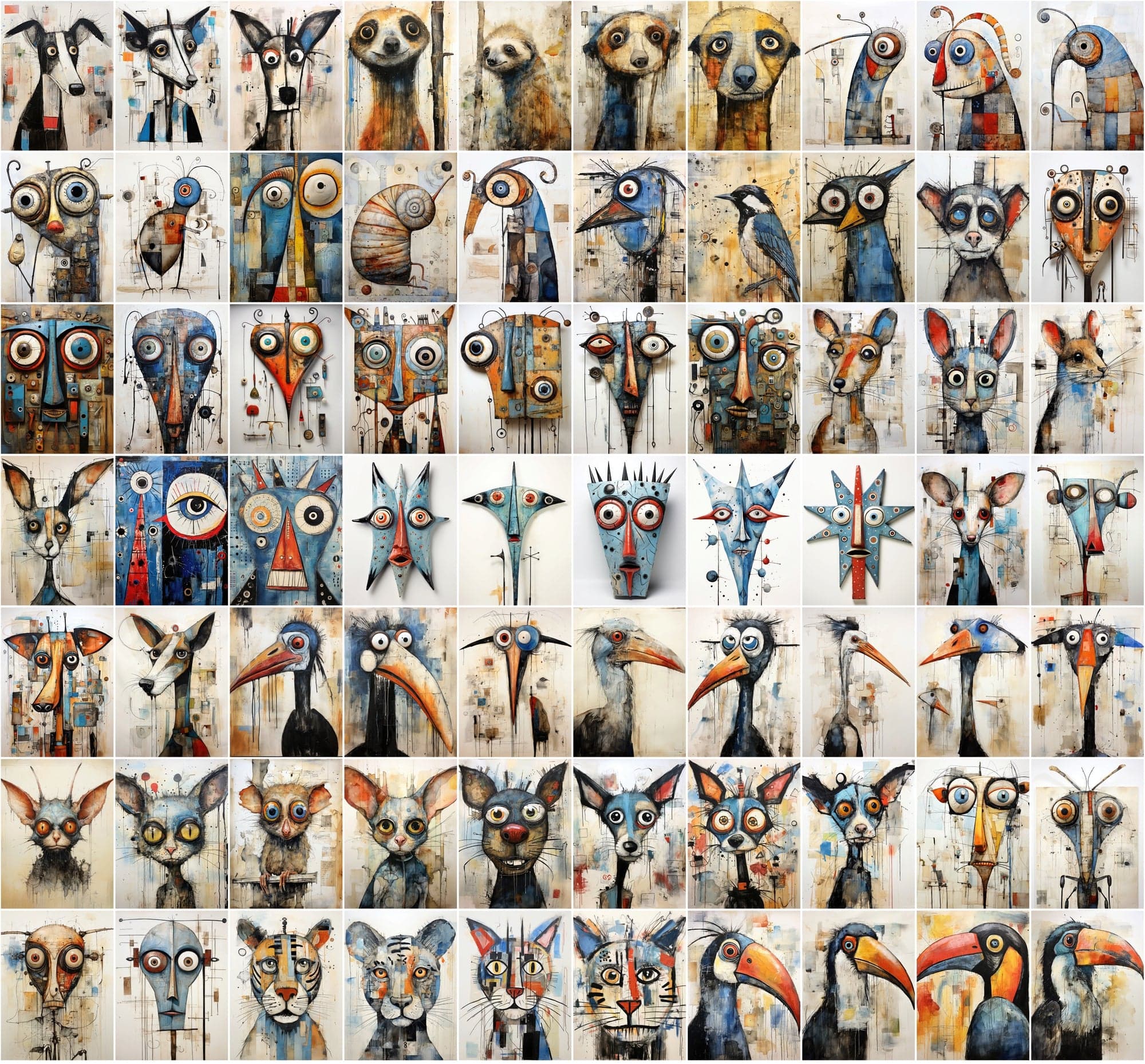 840 Animal Canvas Art Collection: Vibrant, Unique, and Ready for Print-on-Demand! Digital Download Sumobundle