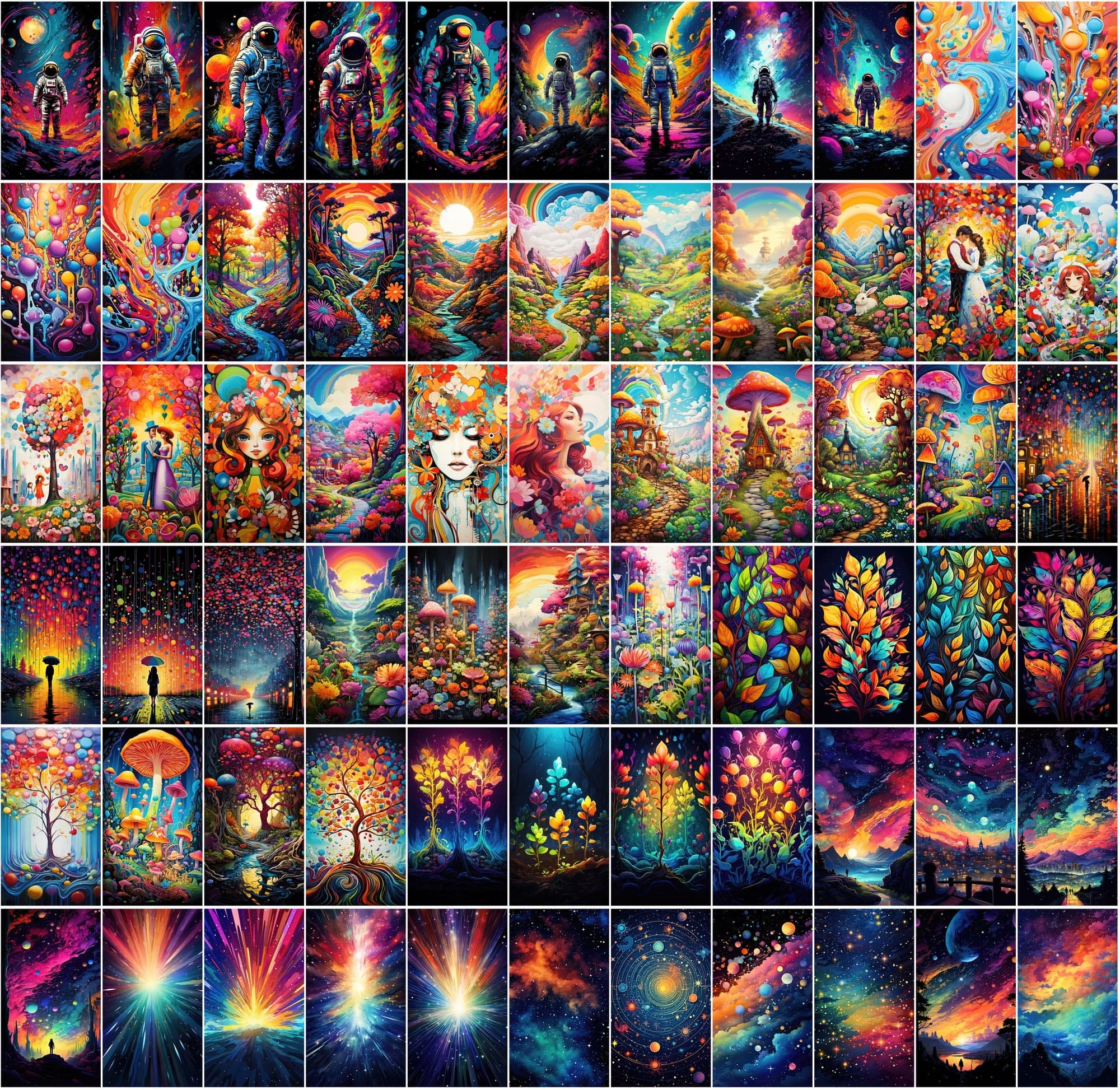 860+ Colorful PNG Poster Images: Astral, Celestial, Blossoms, Alien Worlds, Space Exploration, and More - High Resolution, Commercial License Included Digital Download Sumobundle