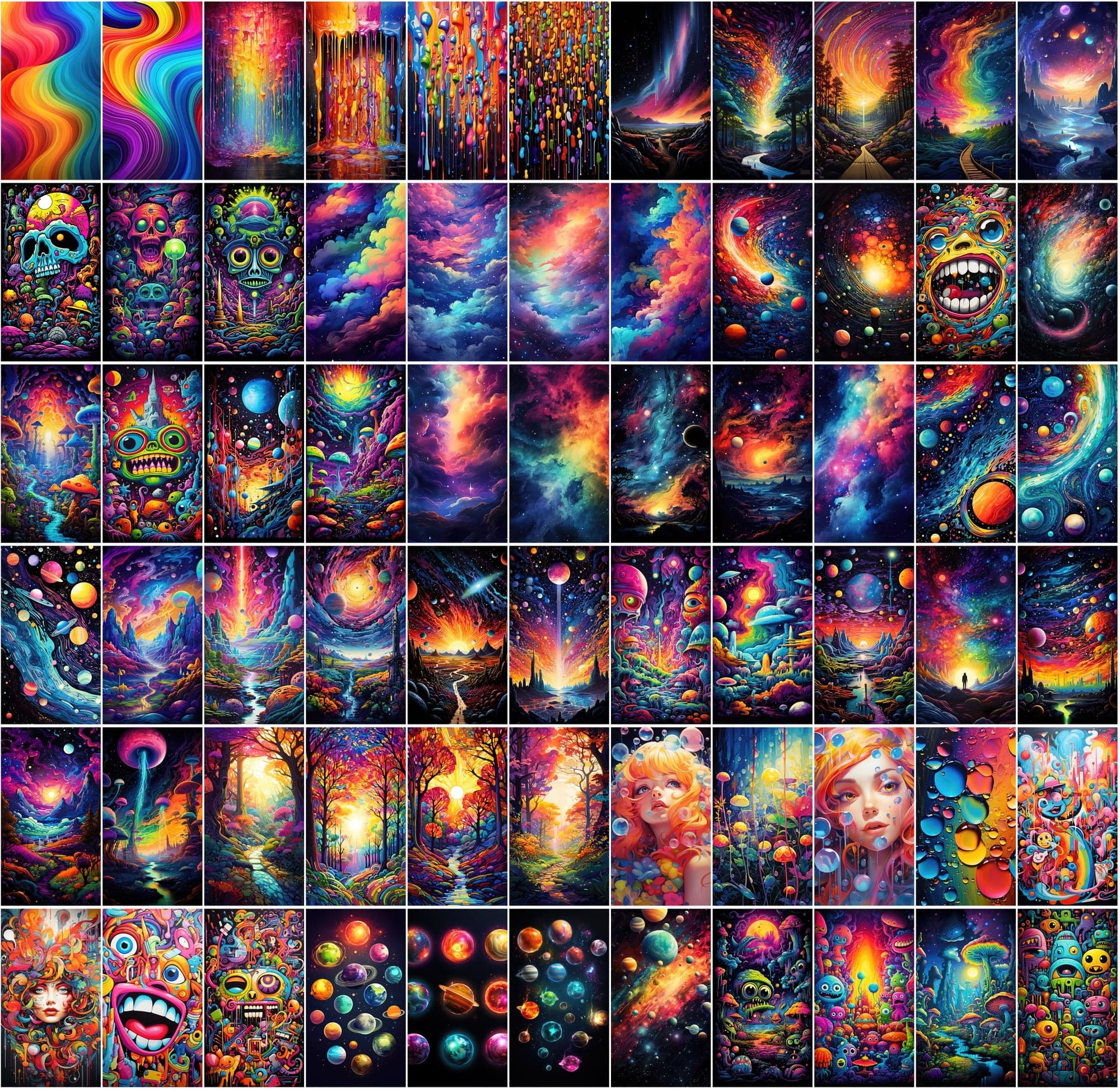 860+ Colorful PNG Poster Images: Astral, Celestial, Blossoms, Alien Worlds, Space Exploration, and More - High Resolution, Commercial License Included Digital Download Sumobundle