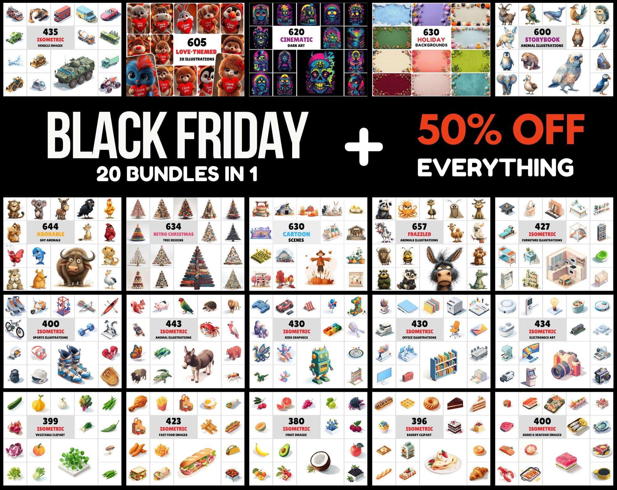 Black Friday Mega Event - 20 Premium Bundles in One ( Only $20 )