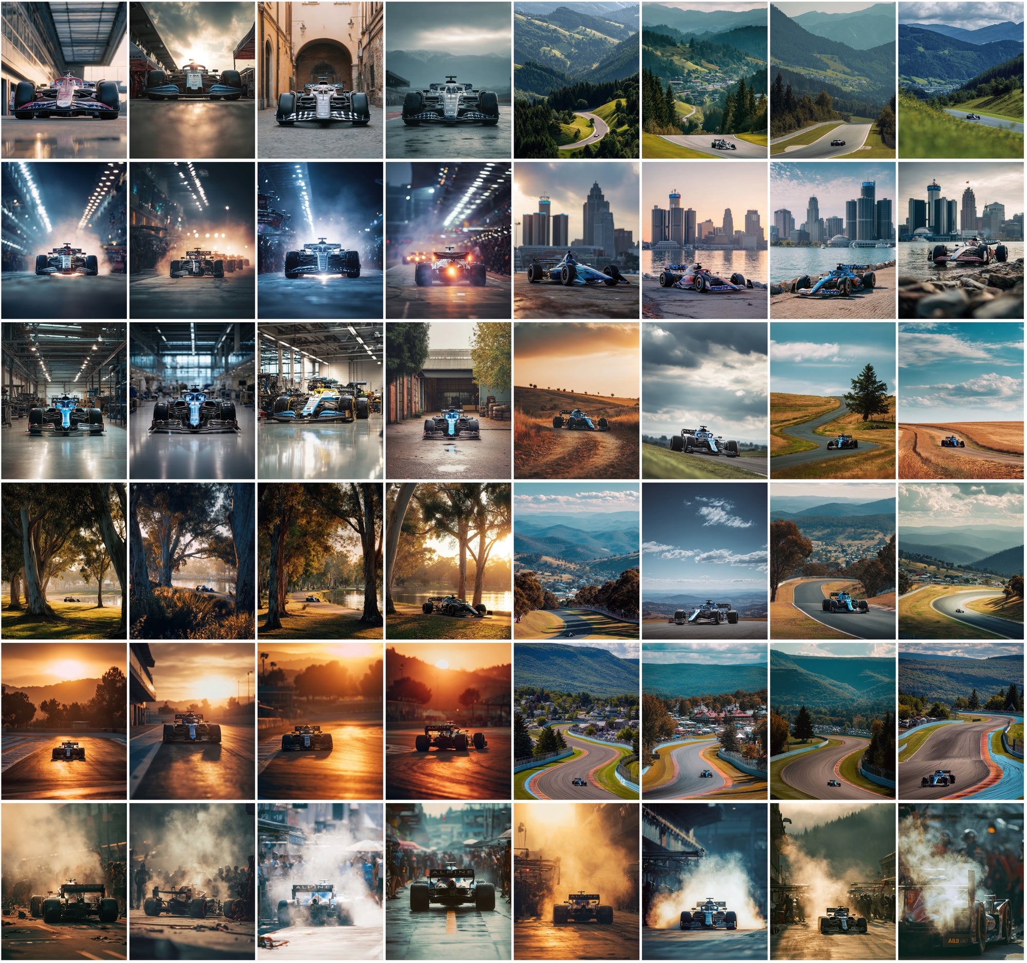 660 Formula 1 Cars Photo Pack – Hyper-Realistic Racing Photography Bundle