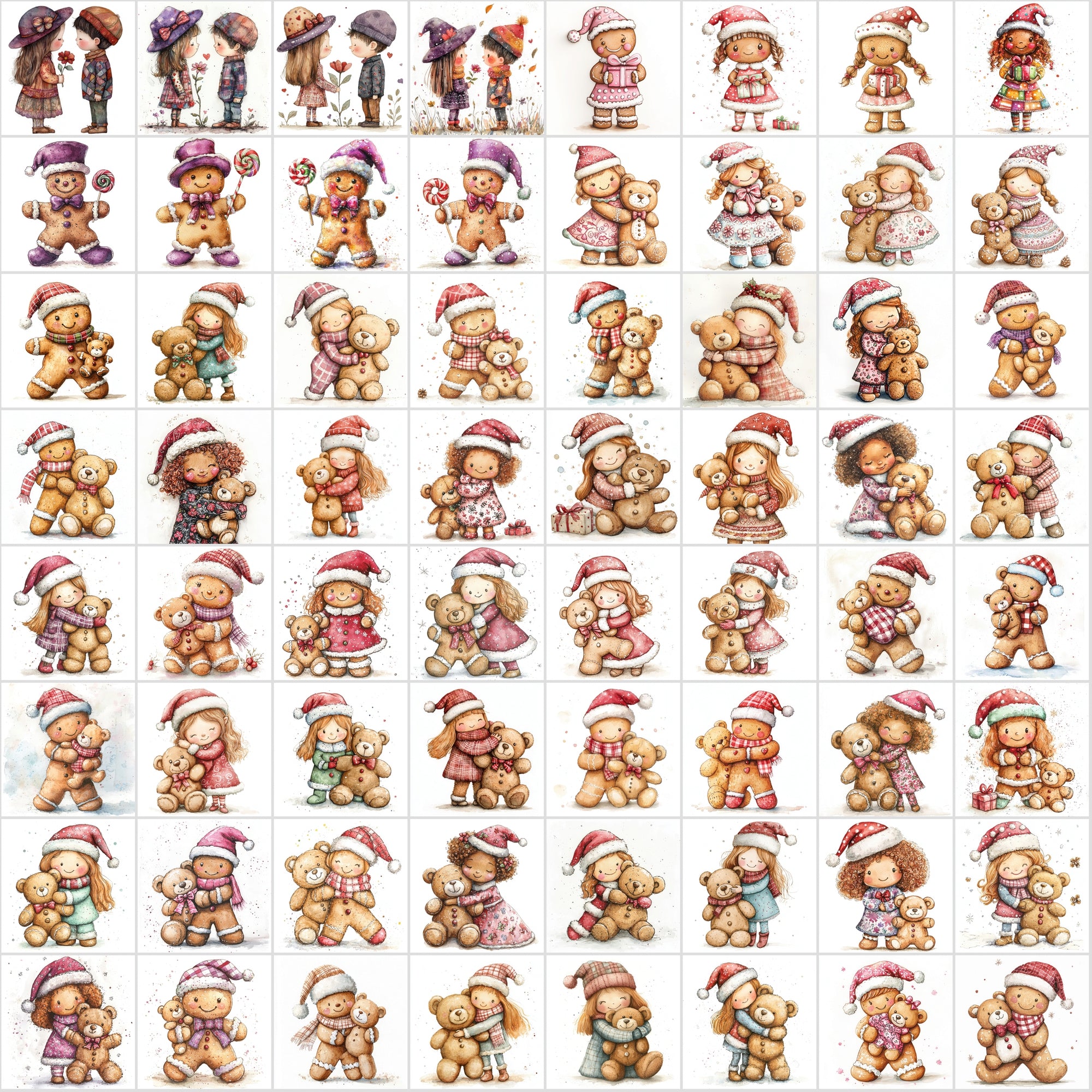 640 Gingerbread Illustrations - Festive, Whimsical, and Diverse Holiday Graphics