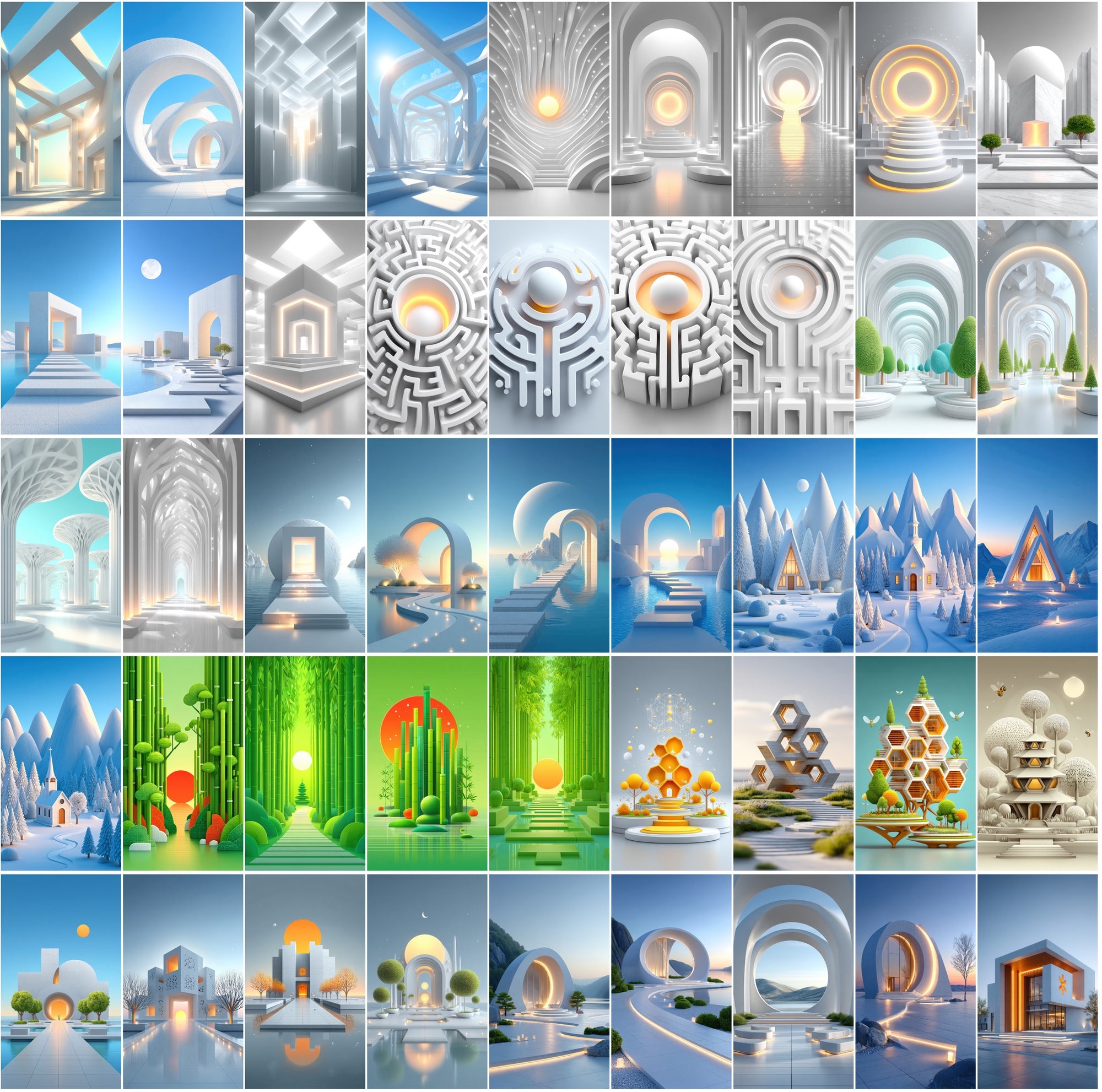 623 Minimalist Architecture & Zen Landscapes – High-Res JPG Art Collection
