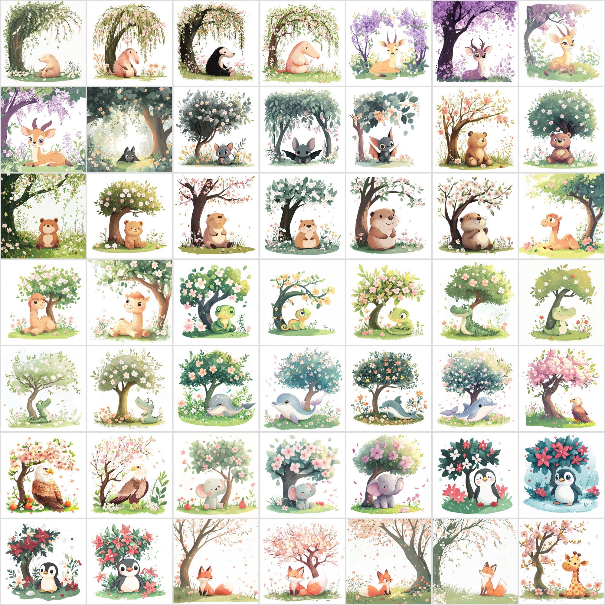 580 Spring Animal & Fairy Tale Illustrations – Cute Cartoon Clipart