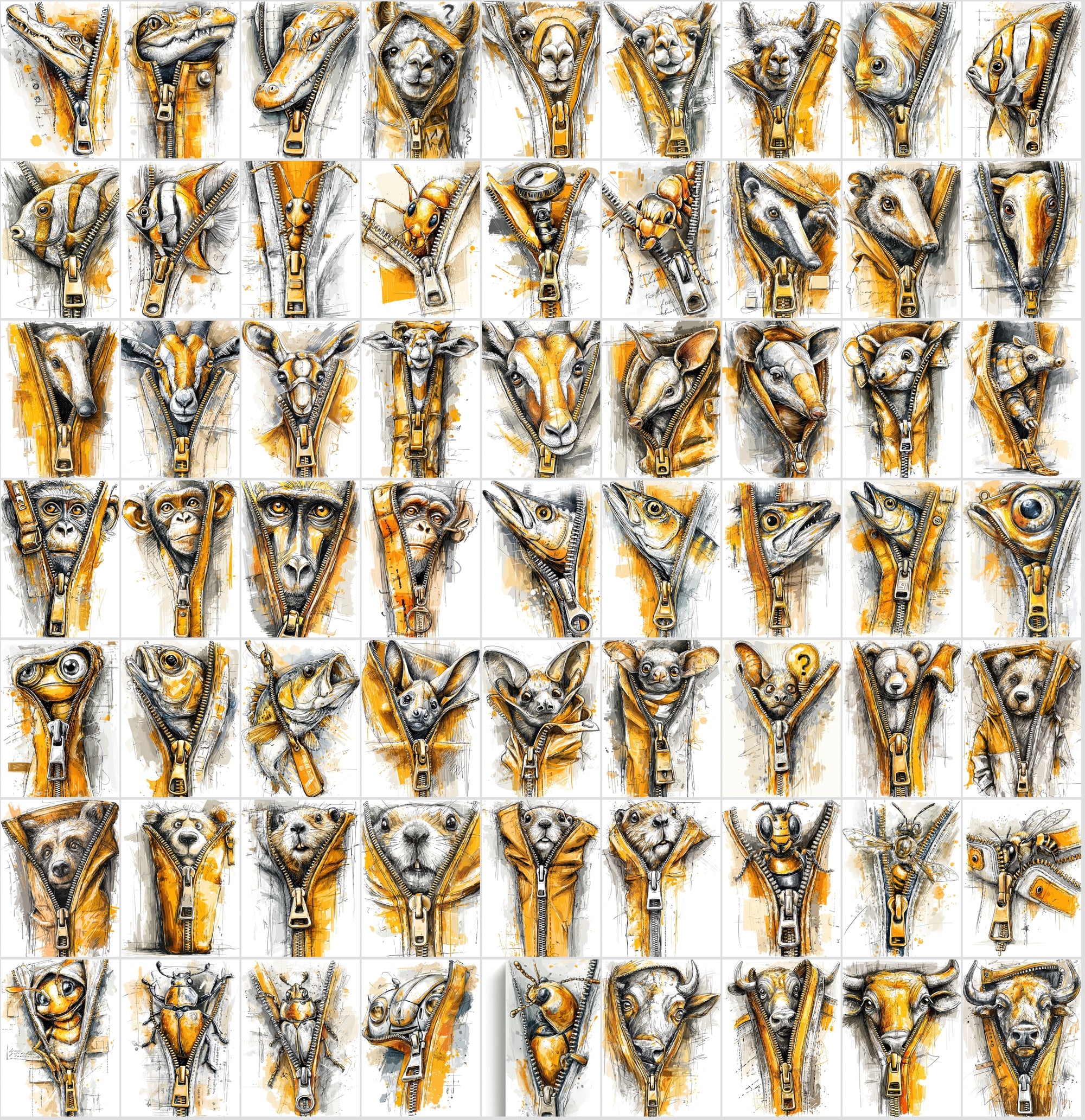 610 Peeking Animals Clipart | Cute Cartoon Animal Graphics