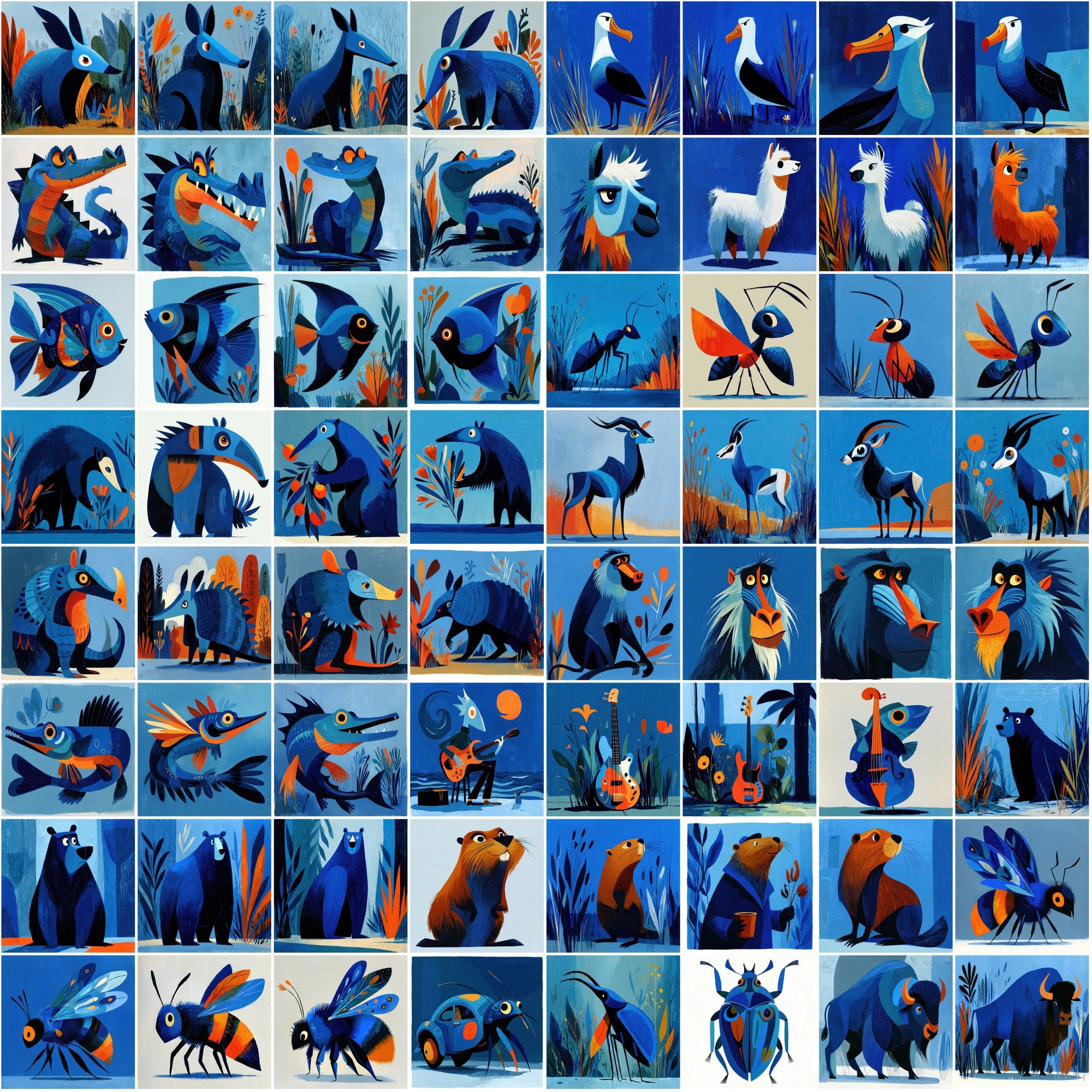 630 Stylized Geometric Animal Illustrations