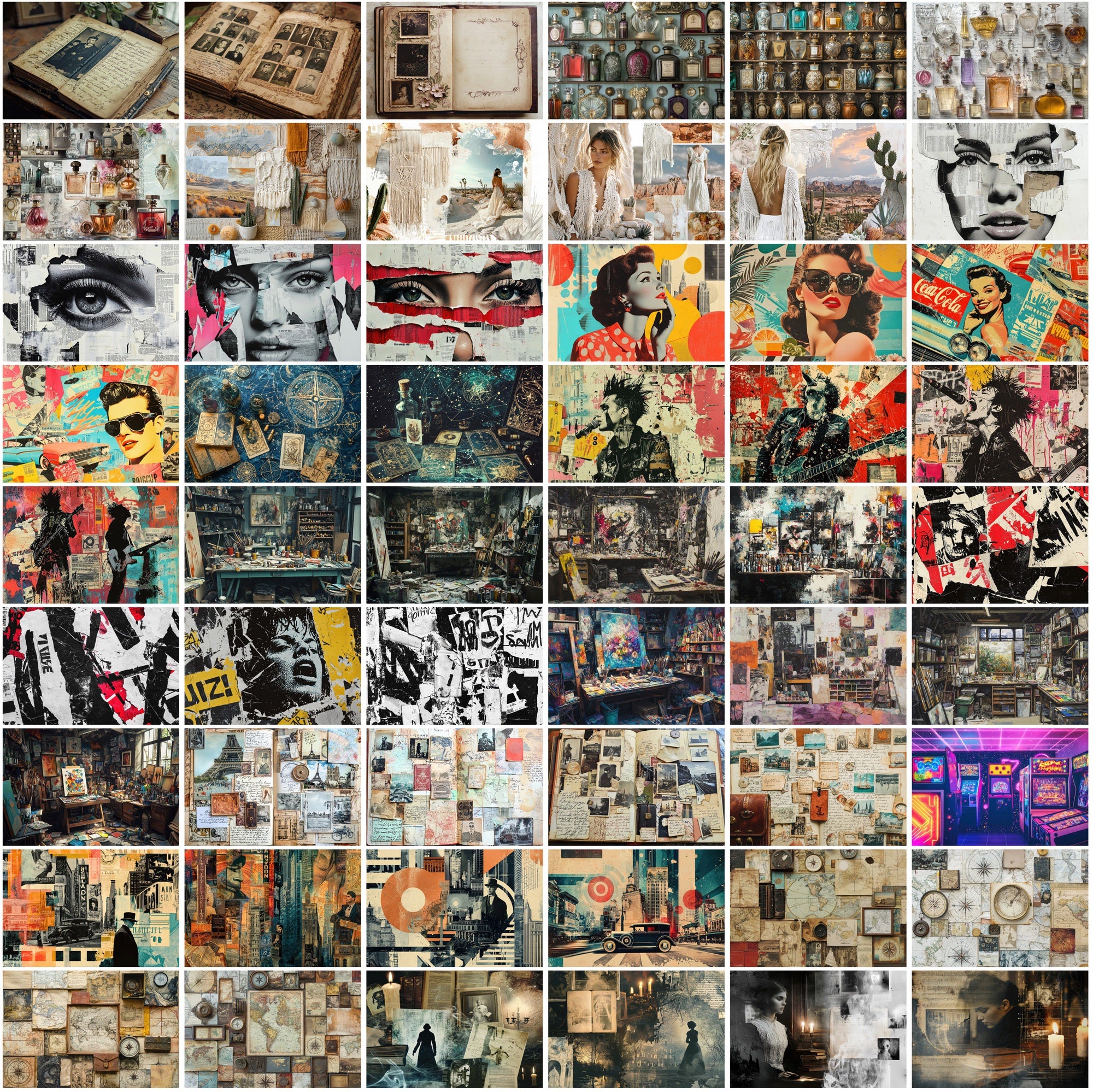 570 Aesthetic Collage & Moodboard Images