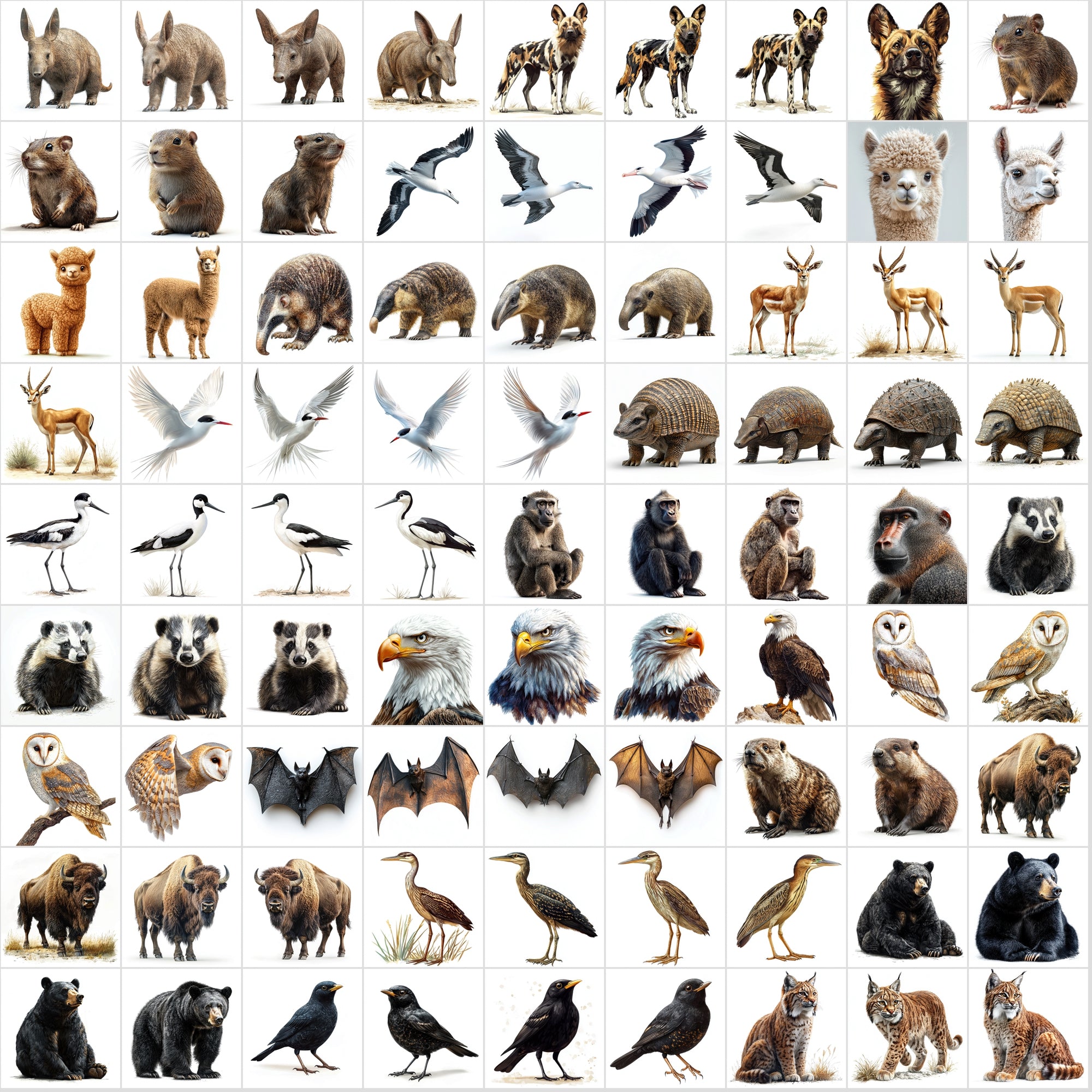 850 Animal Images – High-Resolution JPGs | Isolated on White