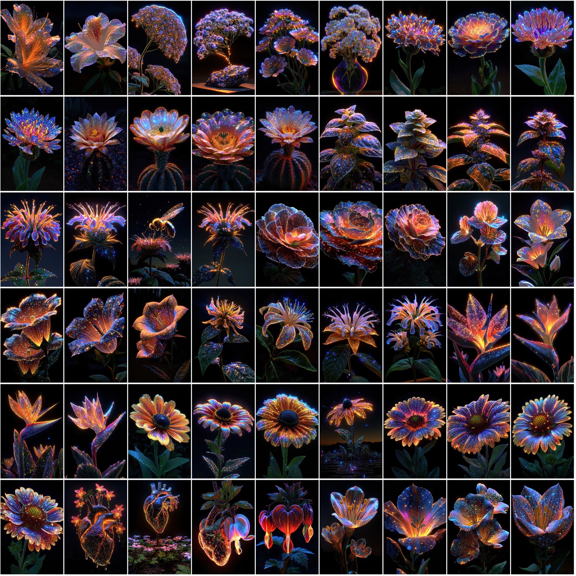 615 Glowing Flower Images | Magical Luminous Floral Art