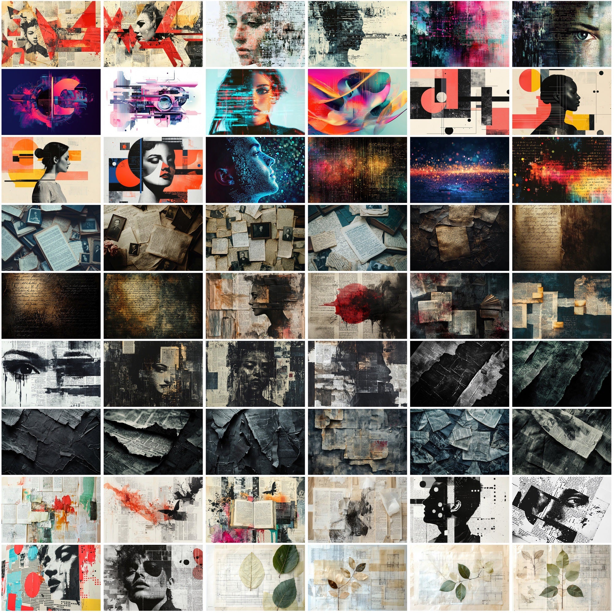 520 Mixed-Media Collage Backgrounds